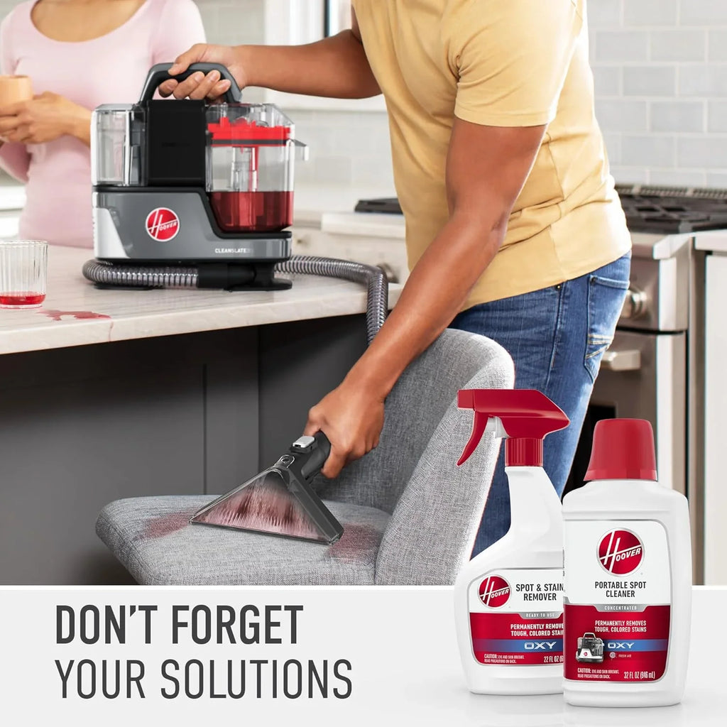 Nettoyeur de tapis et de tissus d'ameublement portable Hoover CleanSlate Plus avec aspiration puissante et plusieurs outils