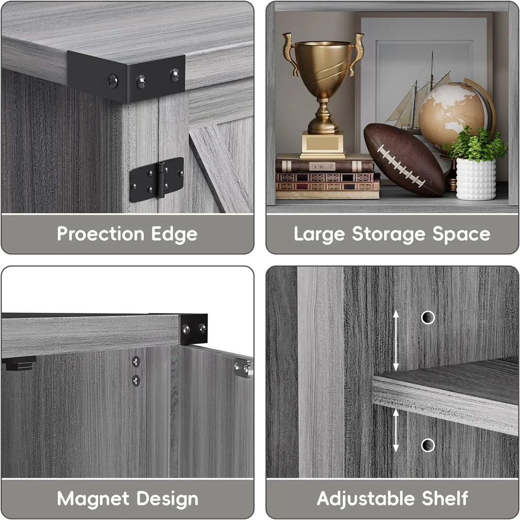 YESHOMY tv-meubel met open haard en twee schuifdeuren, opbergkasten voor tv's tot 65 inch en groter, entertainmentmeubel, mediameubel voor de woonkamer, 58 inch 