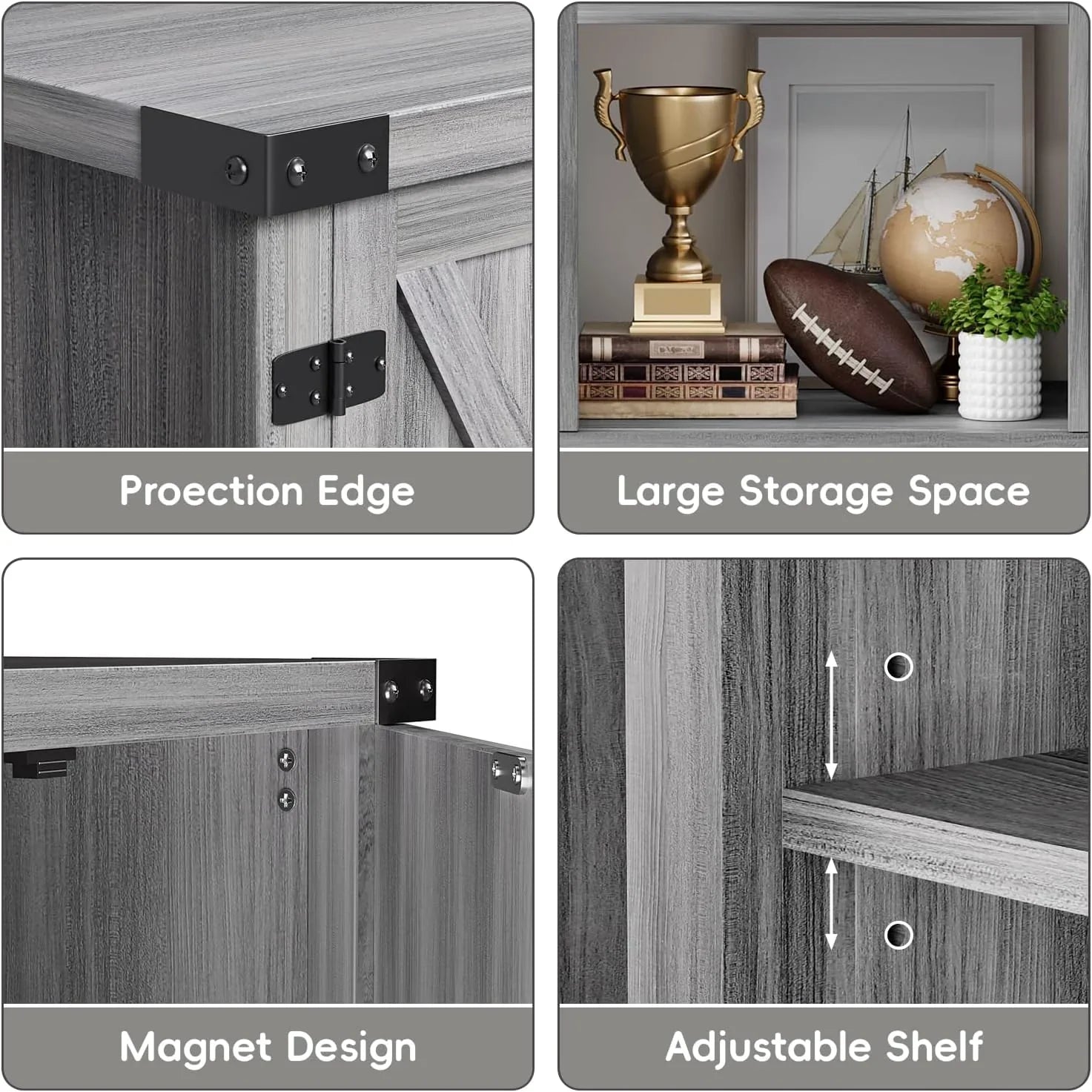 YESHOMY tv-meubel met open haard en twee schuifdeuren, opbergkasten voor tv's tot 65 inch en groter, entertainmentmeubel, mediameubel voor de woonkamer, 58 inch 