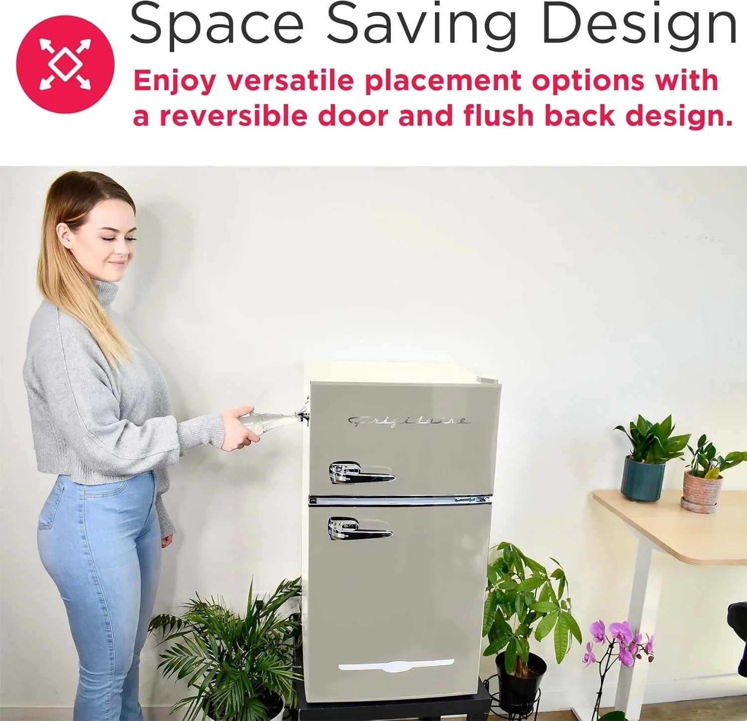 Mini-réfrigérateur rétro Frigidaire avec congélateur et décapsuleur latéral