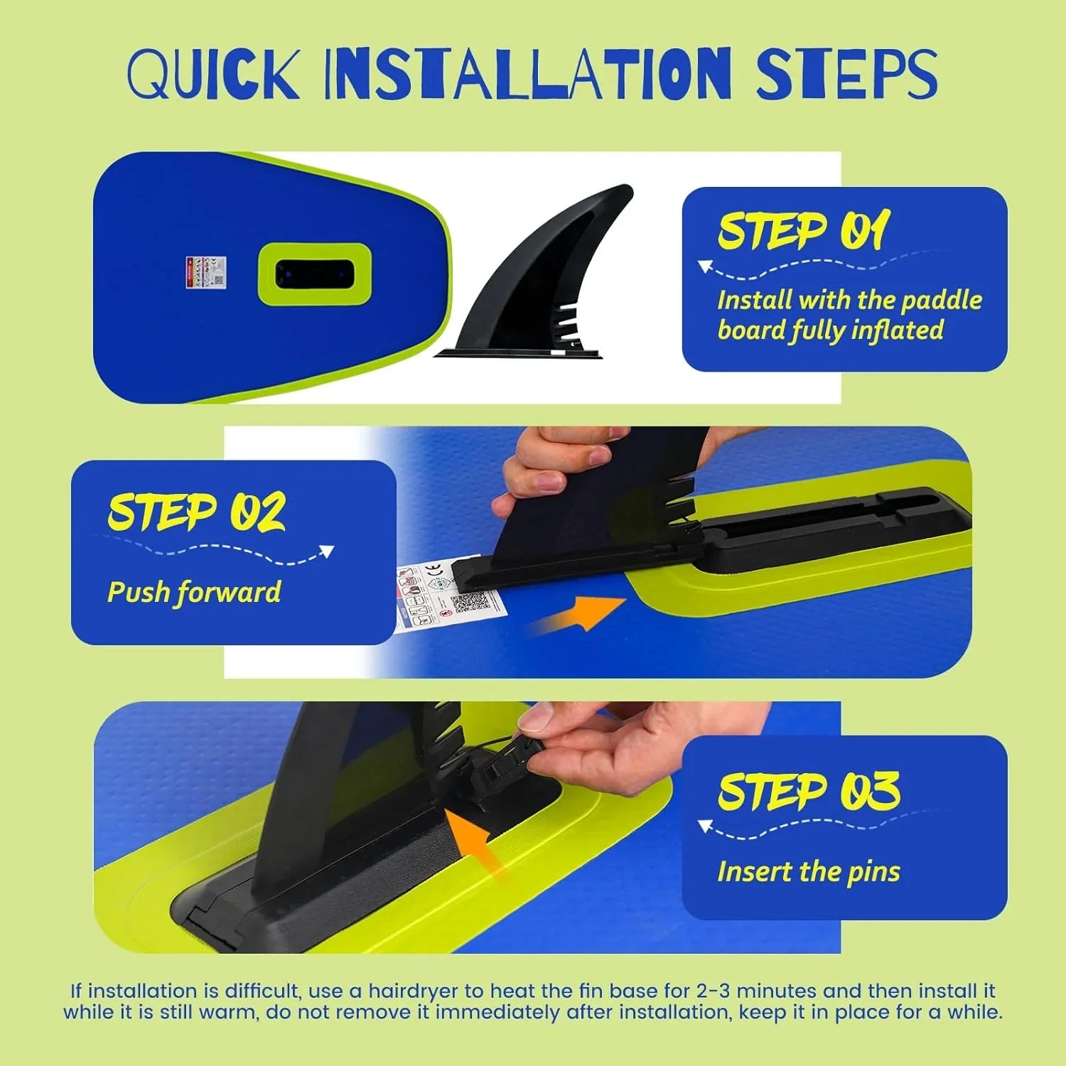 Planche de stand up paddle gonflable FunWater avec accessoires de pagaie SUP haut de gamme, pont EVA antidérapant, pagaie 11'/10'6'
