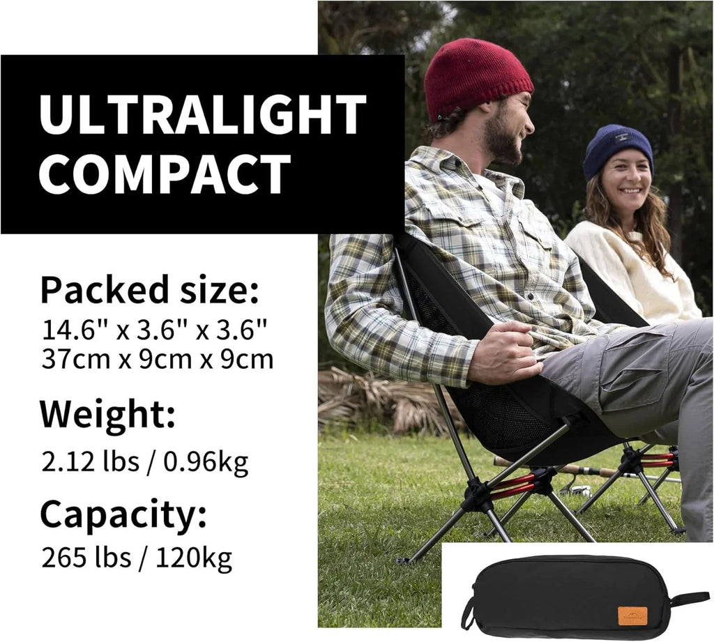 Chaise de camping ultralégère 2,12 lb Chaise de randonnée portable Chaise de randonnée pliante