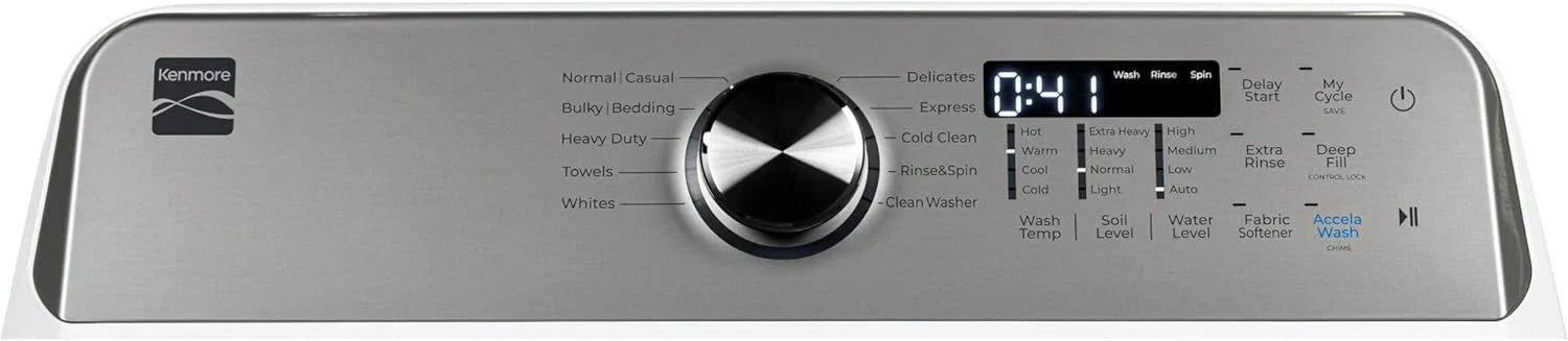 Machine à laver à chargement par le haut de 4,5 pieds cubes avec une triple turbine pour éliminer la saleté et les taches tenaces