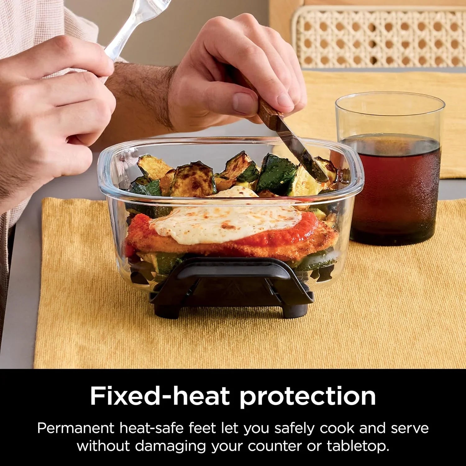 Ninja Crispi Friteuse à air portative en verre 4-en-1