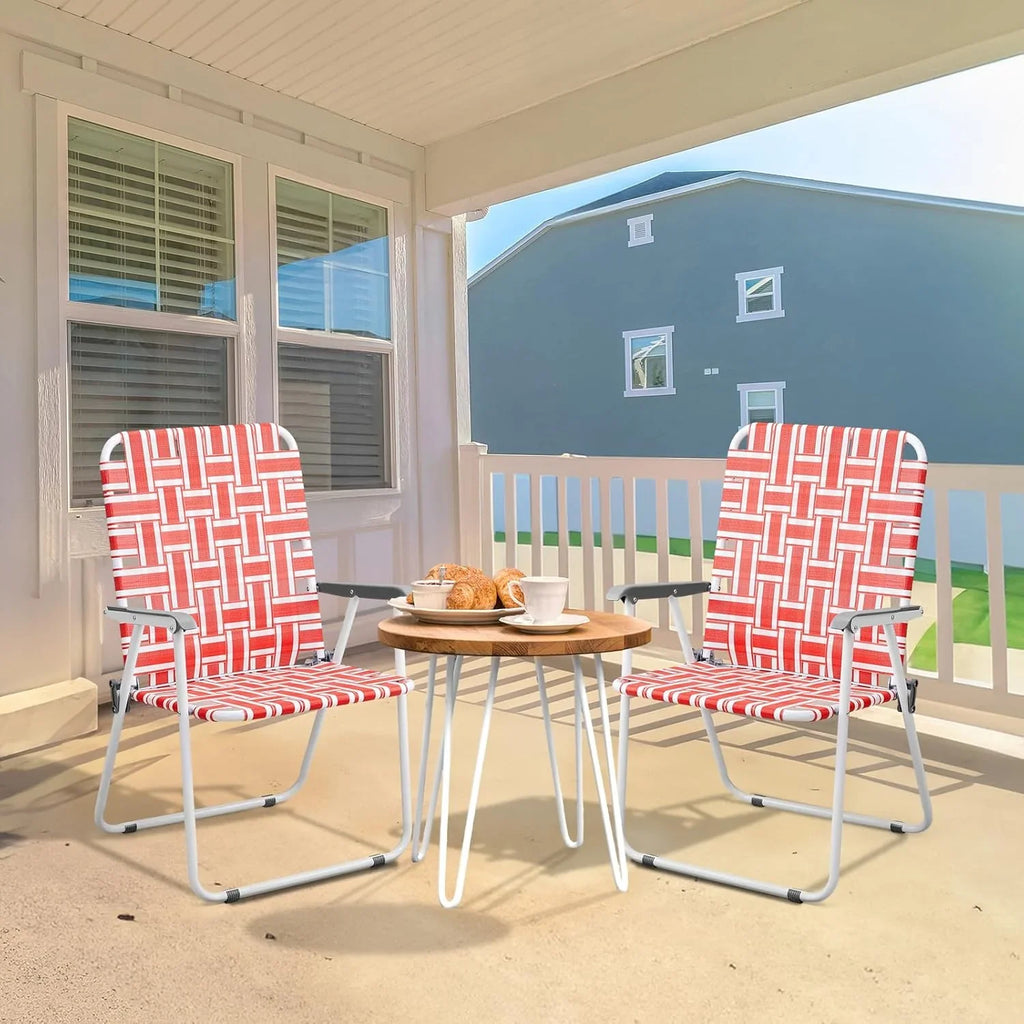 Lot de 2 chaises pliantes en toile pour patio VINGLI, chaise de plage portable pour extérieur, chaise de camping