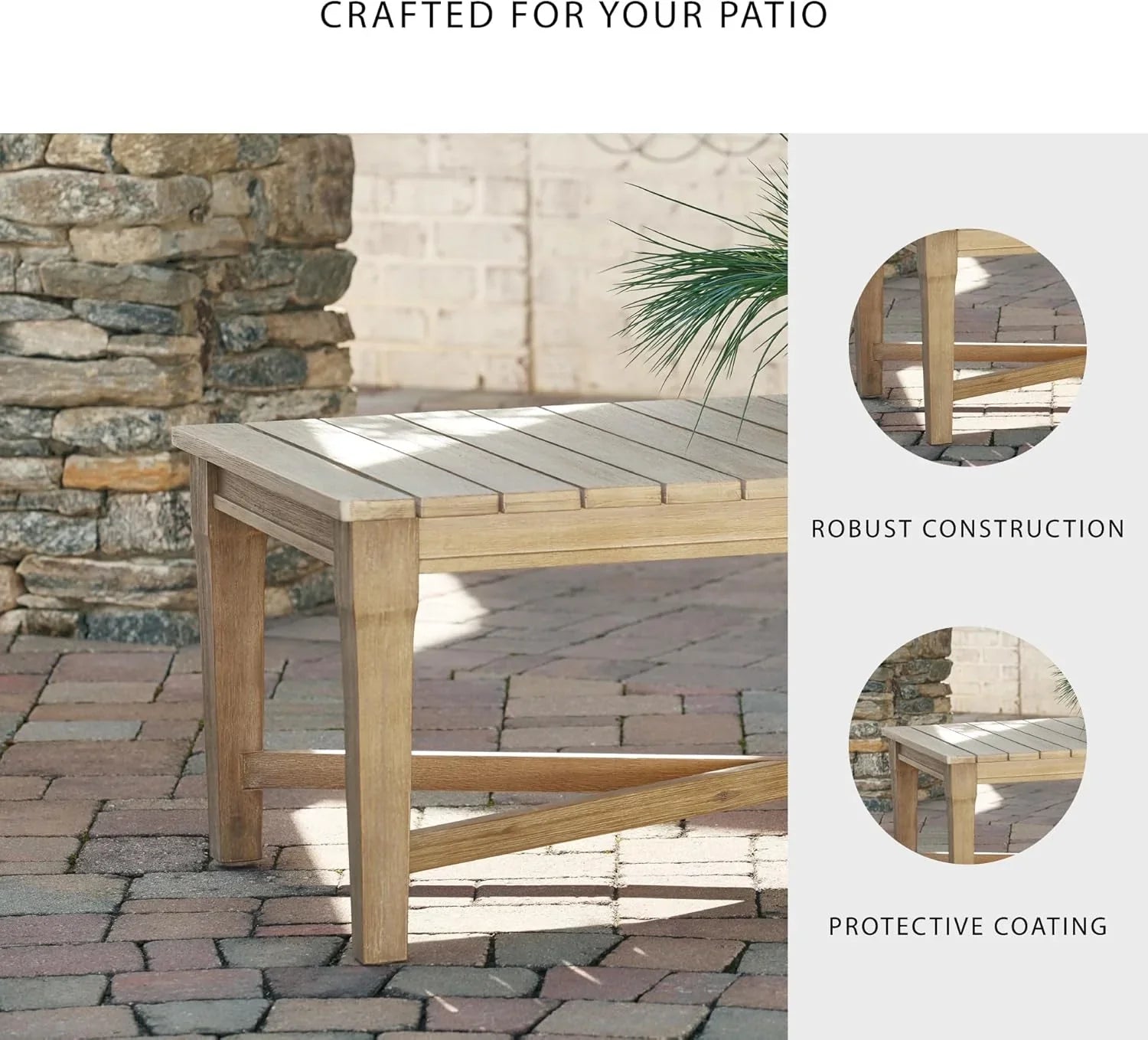 Terrasse extérieure avec vue sur la côte et canapé en eucalyptus