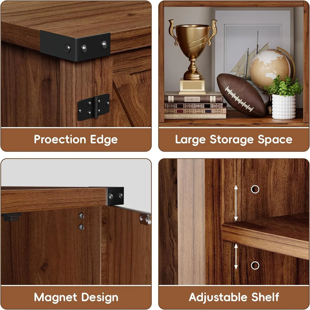 YESHOMY tv-meubel met open haard en twee schuifdeuren, opbergkasten voor tv's tot 65 inch en groter, entertainmentmeubel, mediameubel voor de woonkamer, 58 inch 