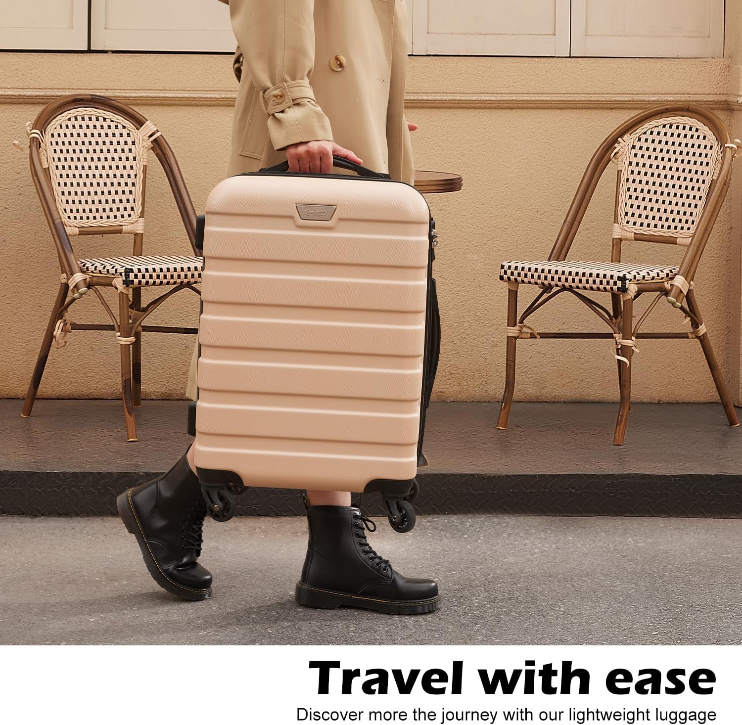 Ensemble de 3 valises Coolife, valises à roulettes rigides et légères avec serrure TSA