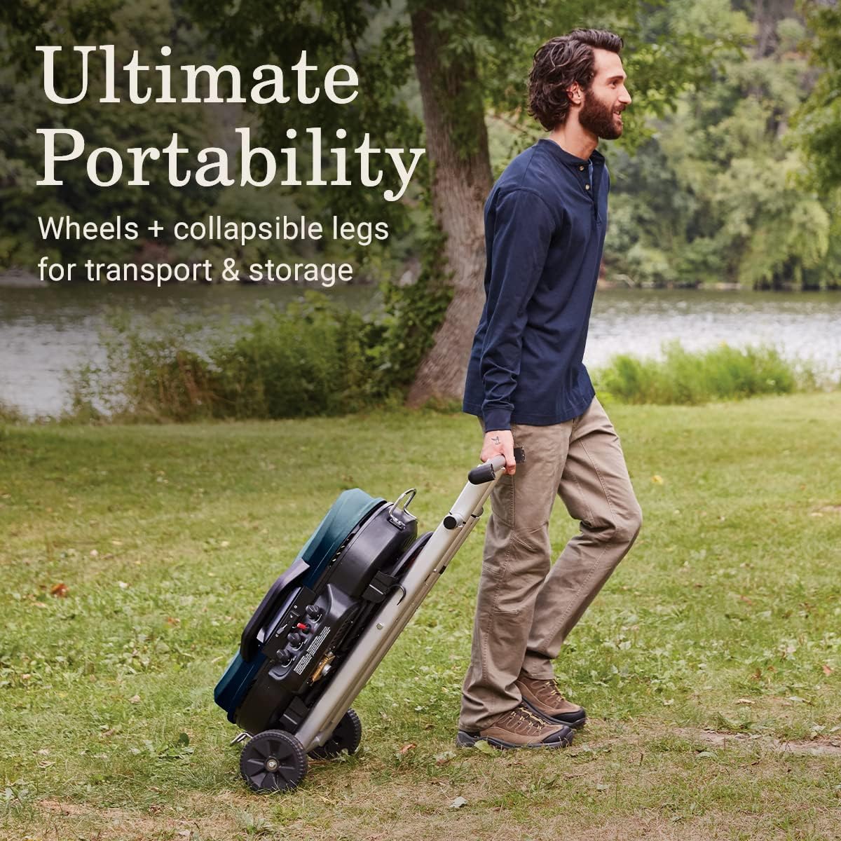 Barbecue vertical portatif au propane RoadTrip 285 avec 3 brûleurs réglables et allumage Instastart