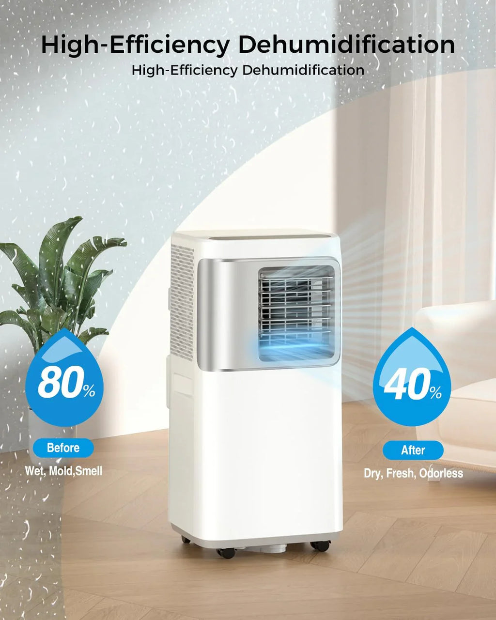 Climatiseur portable - 16 000 BTU - Unité de climatisation 5 en 1 Wi-Fi Smart AC