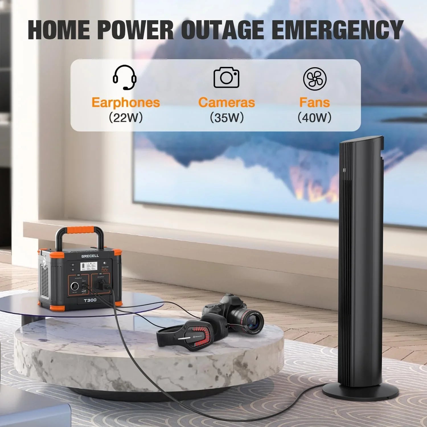 Centrale électrique portable 300 W (600 W en crête), générateur solaire 230,88 Wh avec sortie USB-C PD 60 W