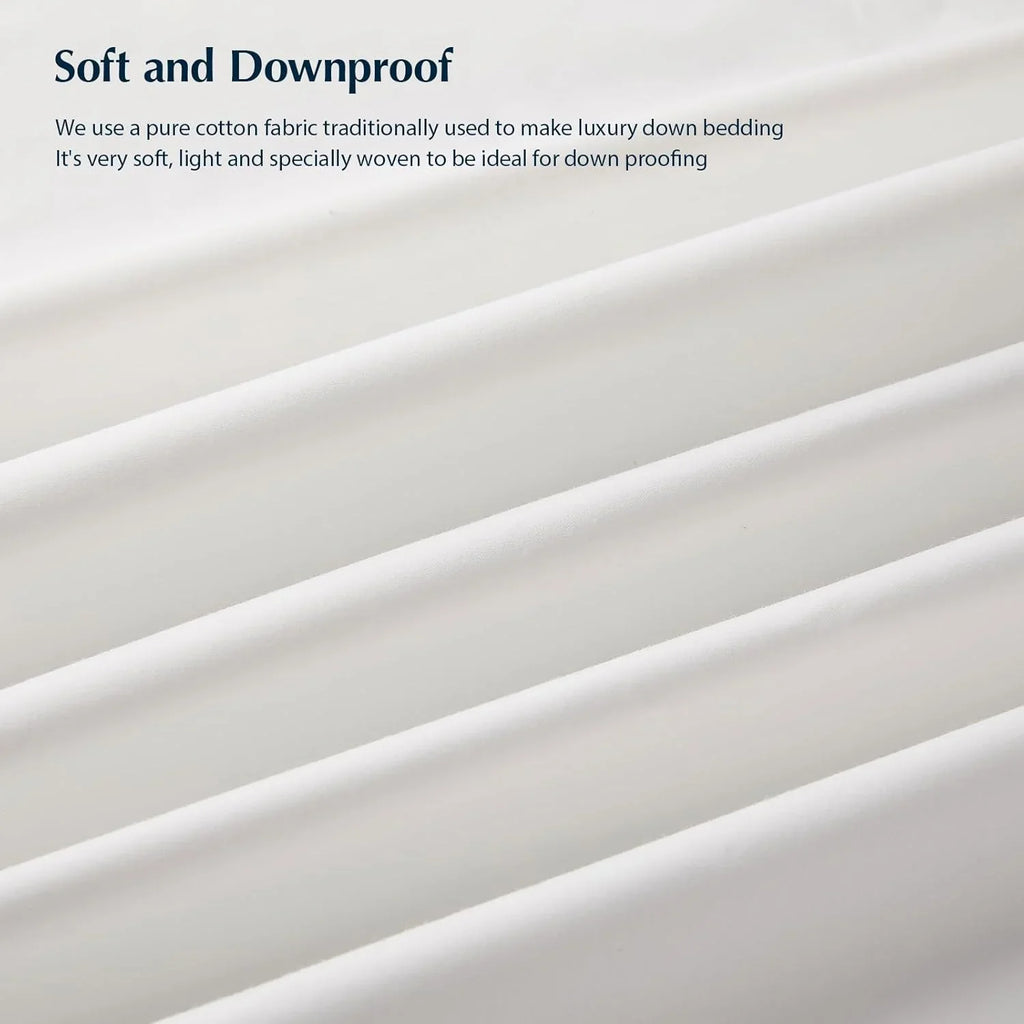 Couette en plumes d'oie taille queen, 100% coton, noyau de couette blanc super moelleux, doux et respirant