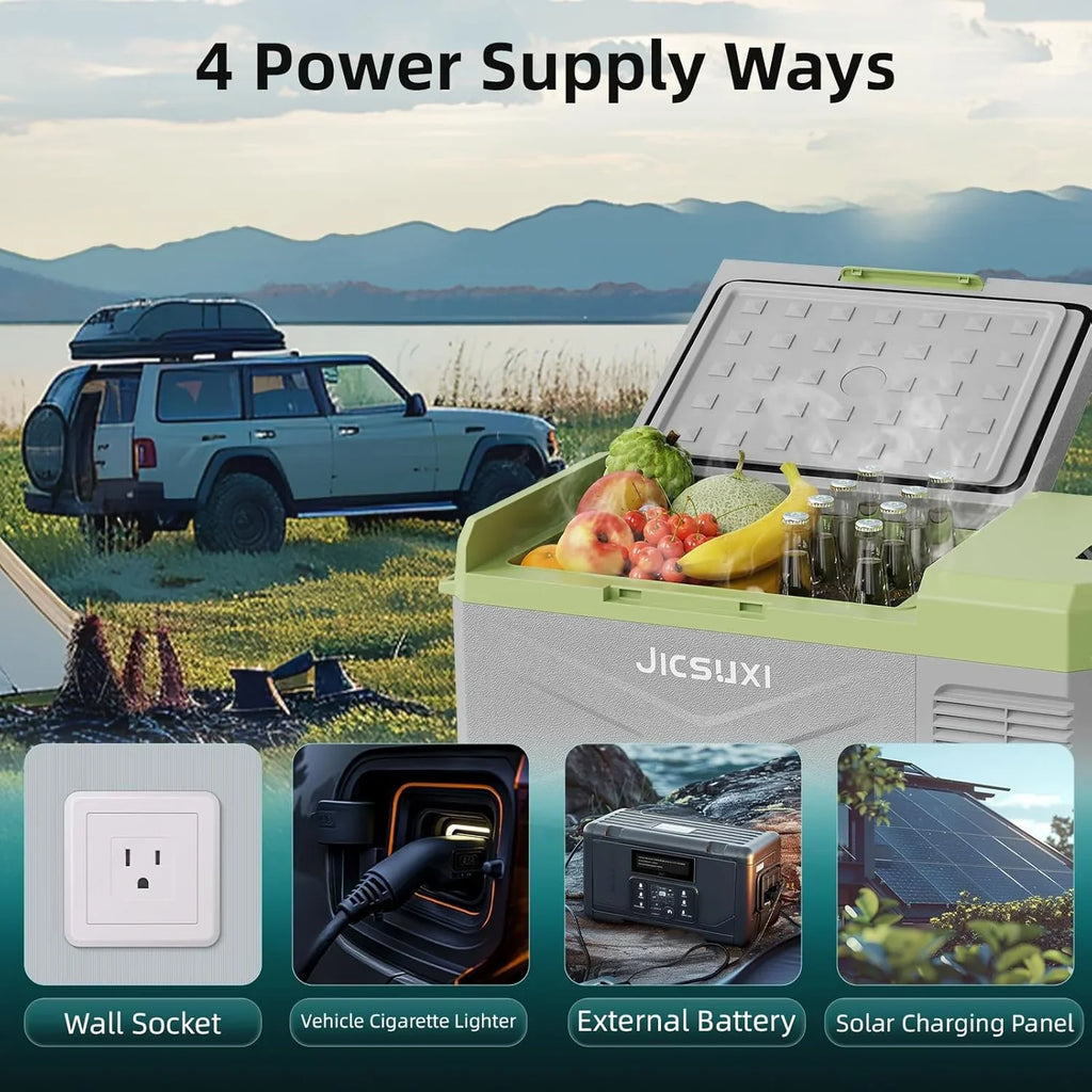 Réfrigérateur de voiture 12 V, glacière électrique portable à compresseur de 17 litres