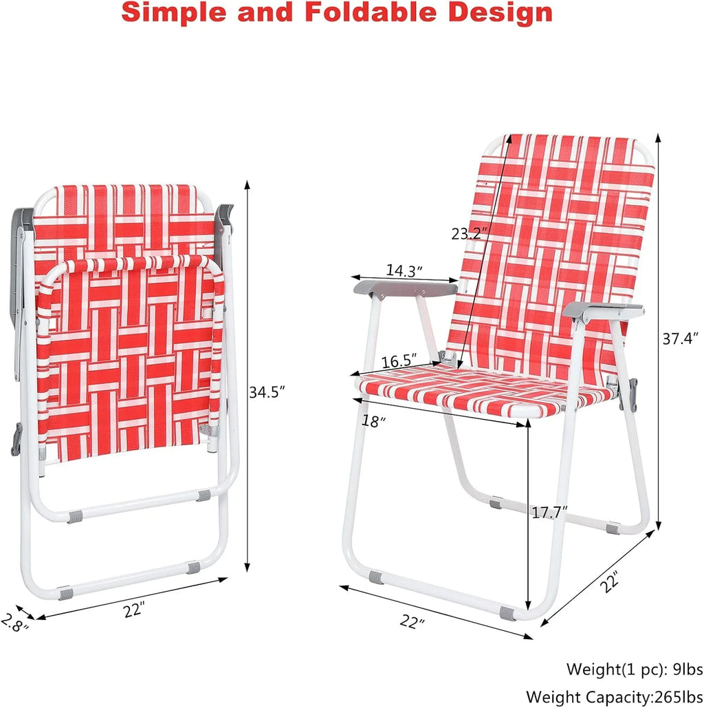 Lot de 2 chaises pliantes en toile pour patio VINGLI, chaise de plage portable pour extérieur, chaise de camping
