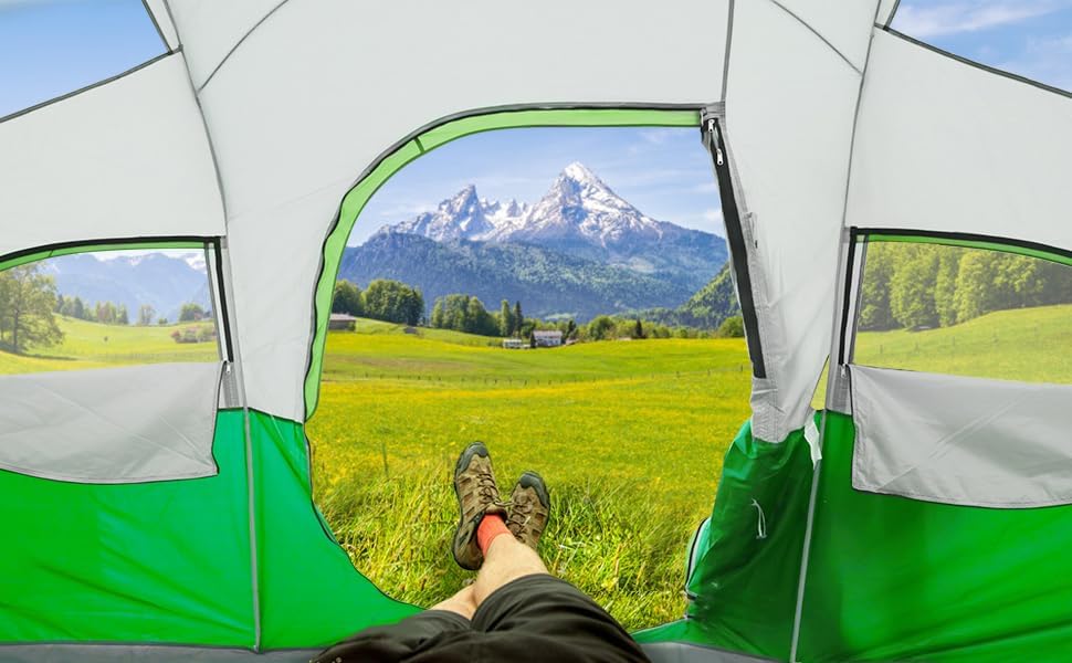 Tente de camping CAMPROS CP pour 8 personnes, tente familiale résistante aux intempéries