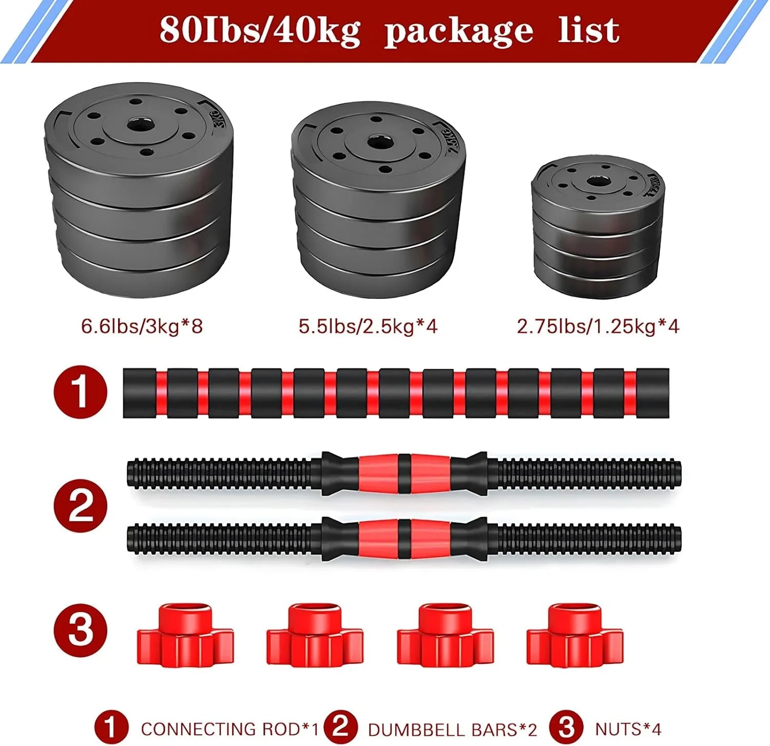 Ensemble d'haltères réglables, paire d'haltères à poids libre convertible en barre