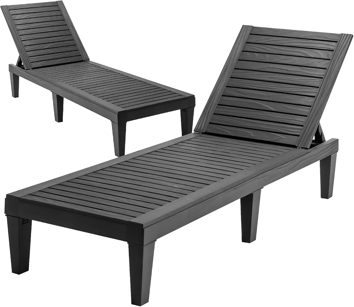 Chaise longue d'extérieur légère avec dossier réglable et 5 positions d'inclinaison