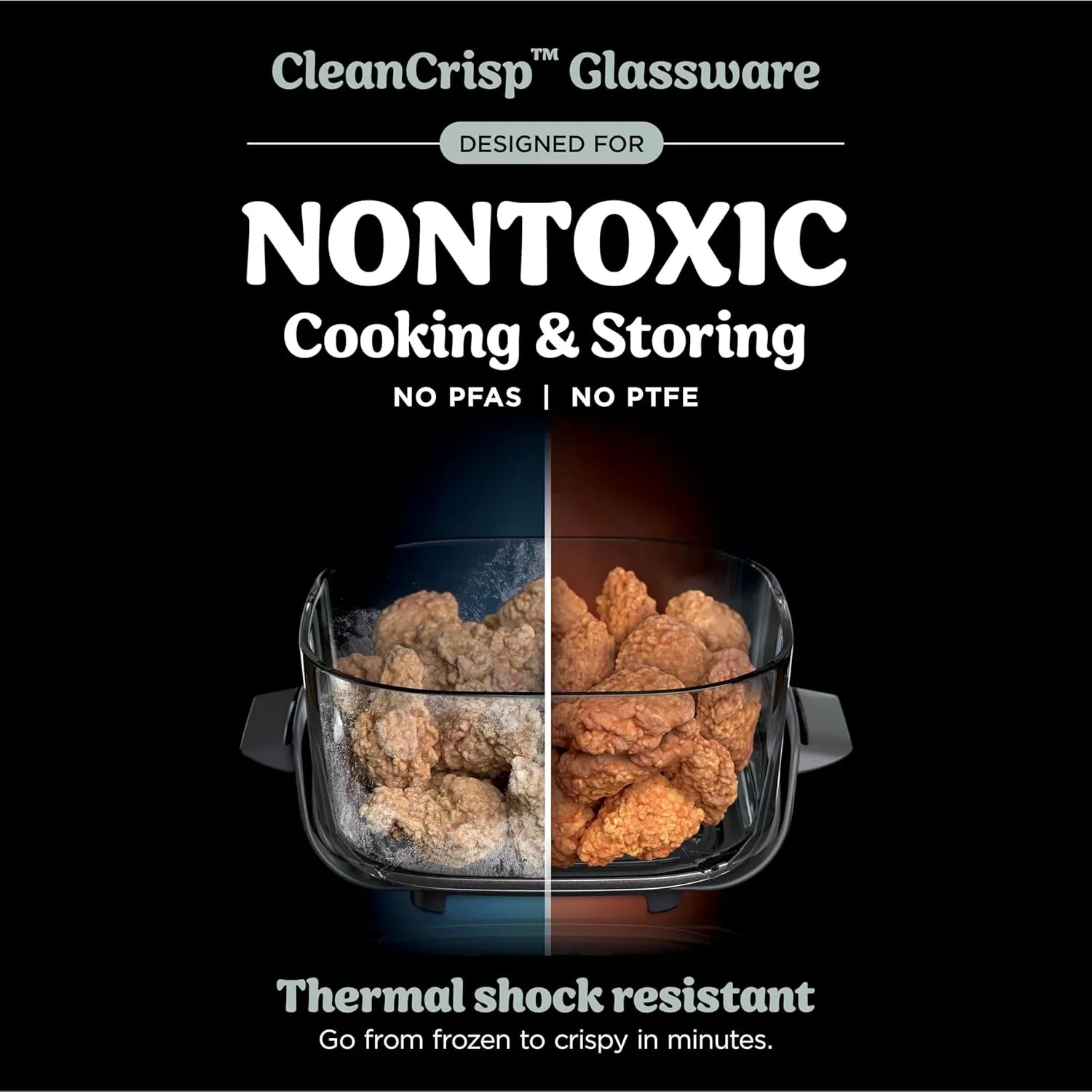 Ninja Crispi Friteuse à air portative en verre 4-en-1