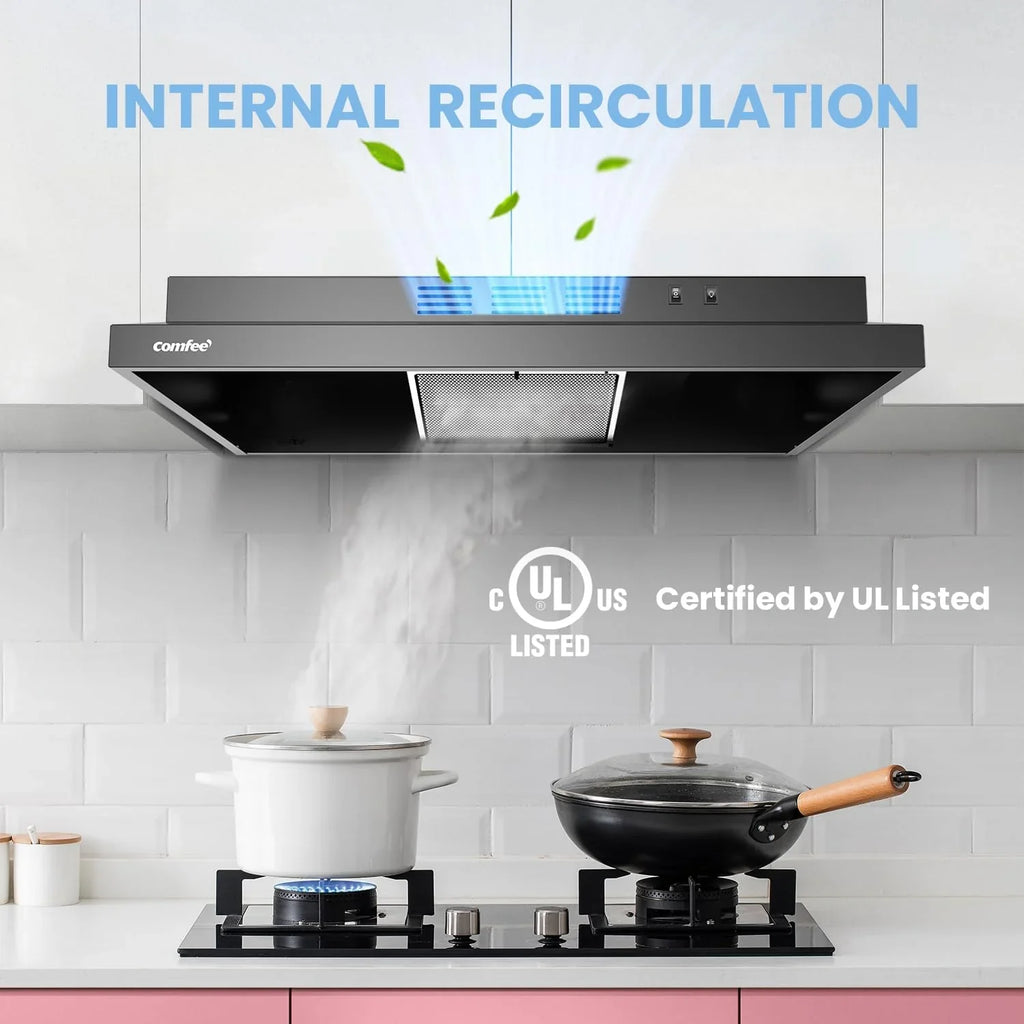 Filtre de cuisine réutilisable en acier inoxydable durable Comfee 30 po pour conduit/sans conduit sous armoire