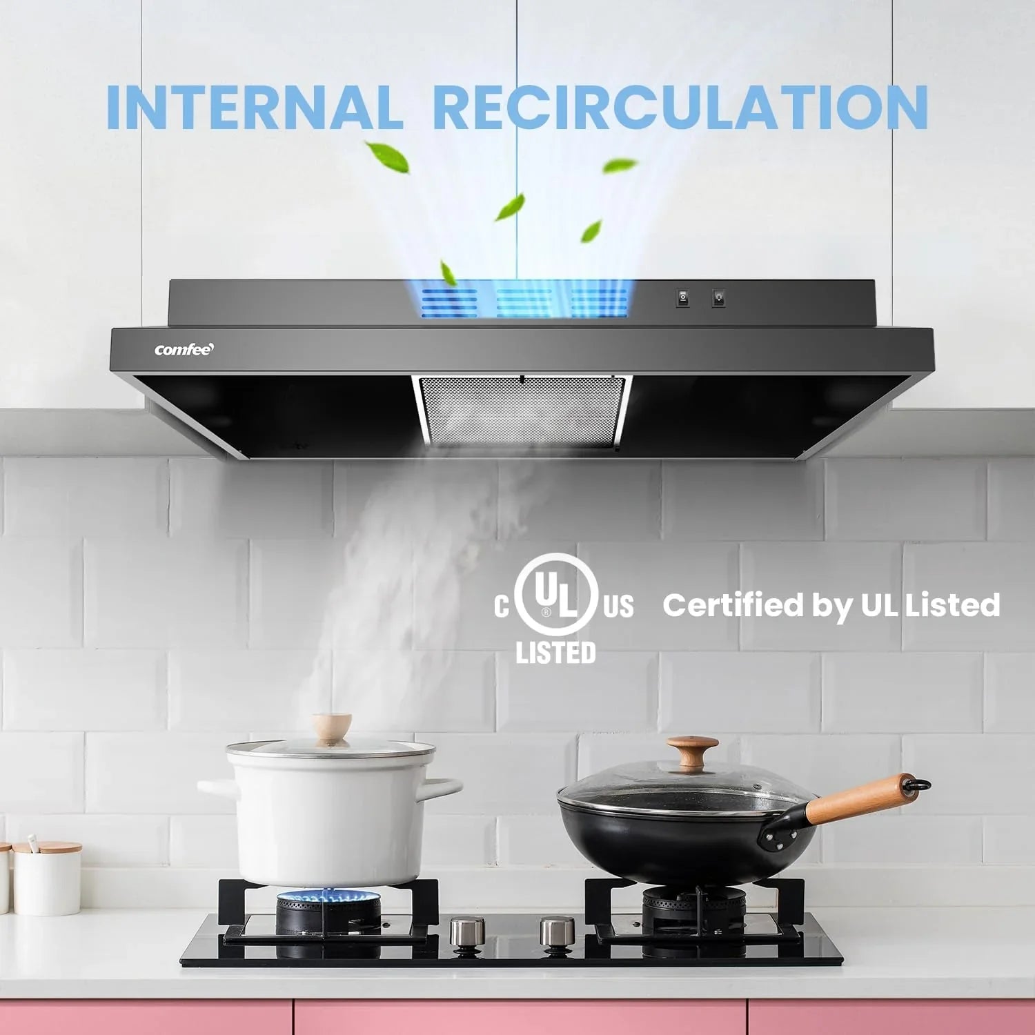 Filtre de cuisine réutilisable en acier inoxydable durable Comfee 30 po pour conduit/sans conduit sous armoire