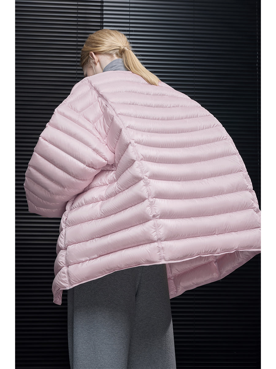 Light Pink Puffer Coat for Women 2025 Winter Loose Fit Fashion Jacket