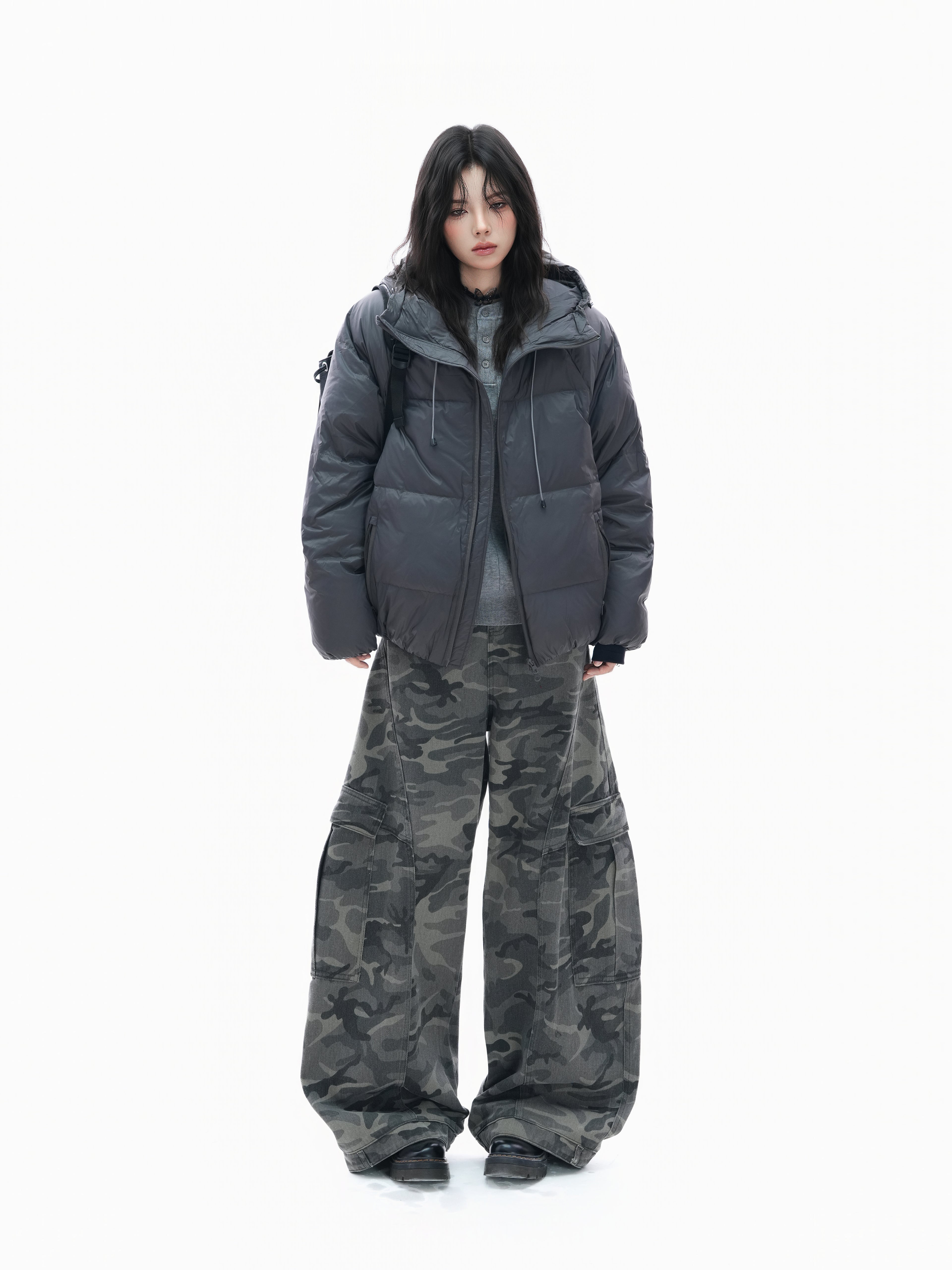 Warm Vintage Down Jacket for Women Thick Hooded 90 Duck Down Winter Coat