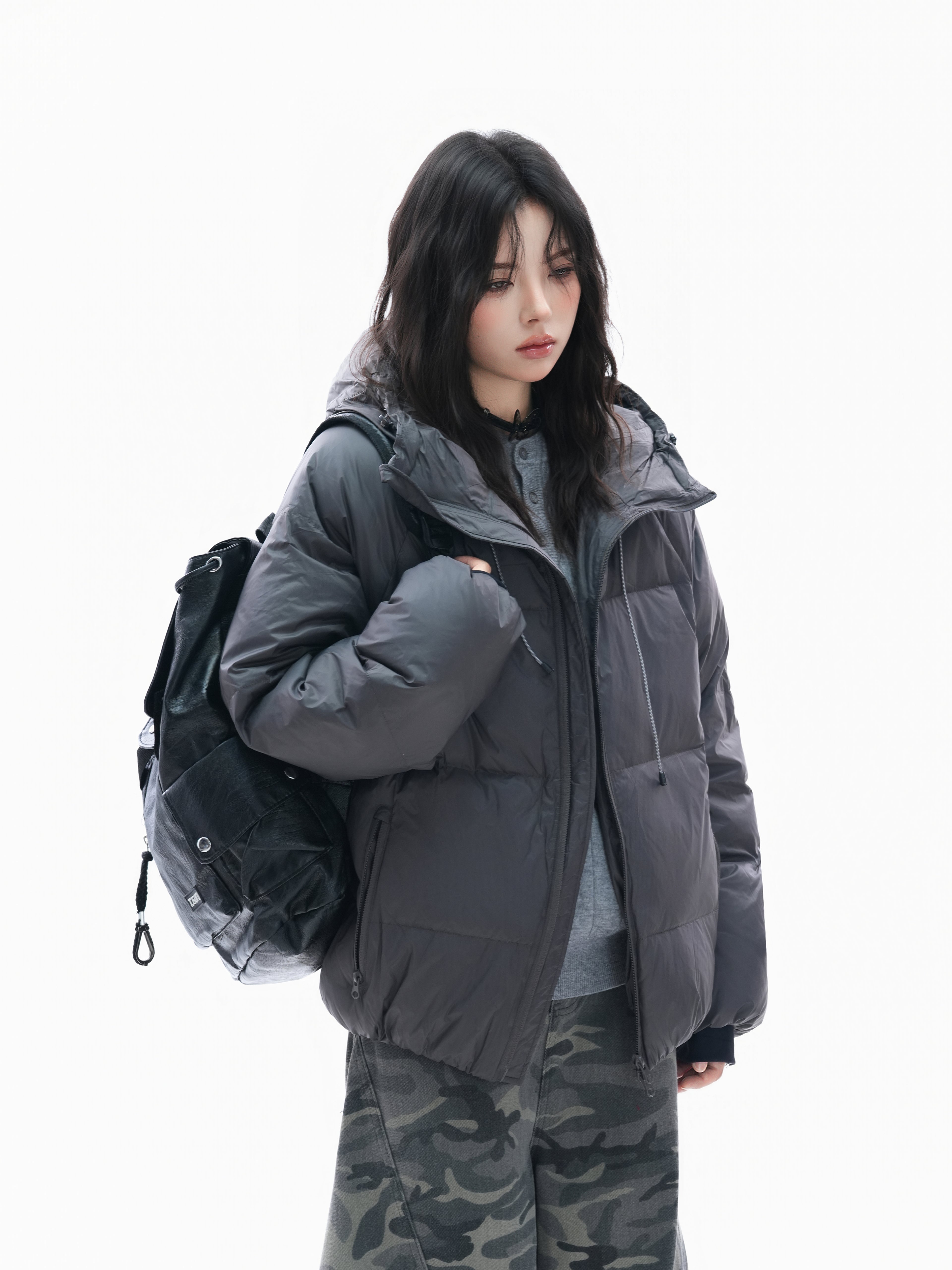 Warm Vintage Down Jacket for Women Thick Hooded 90 Duck Down Winter Coat