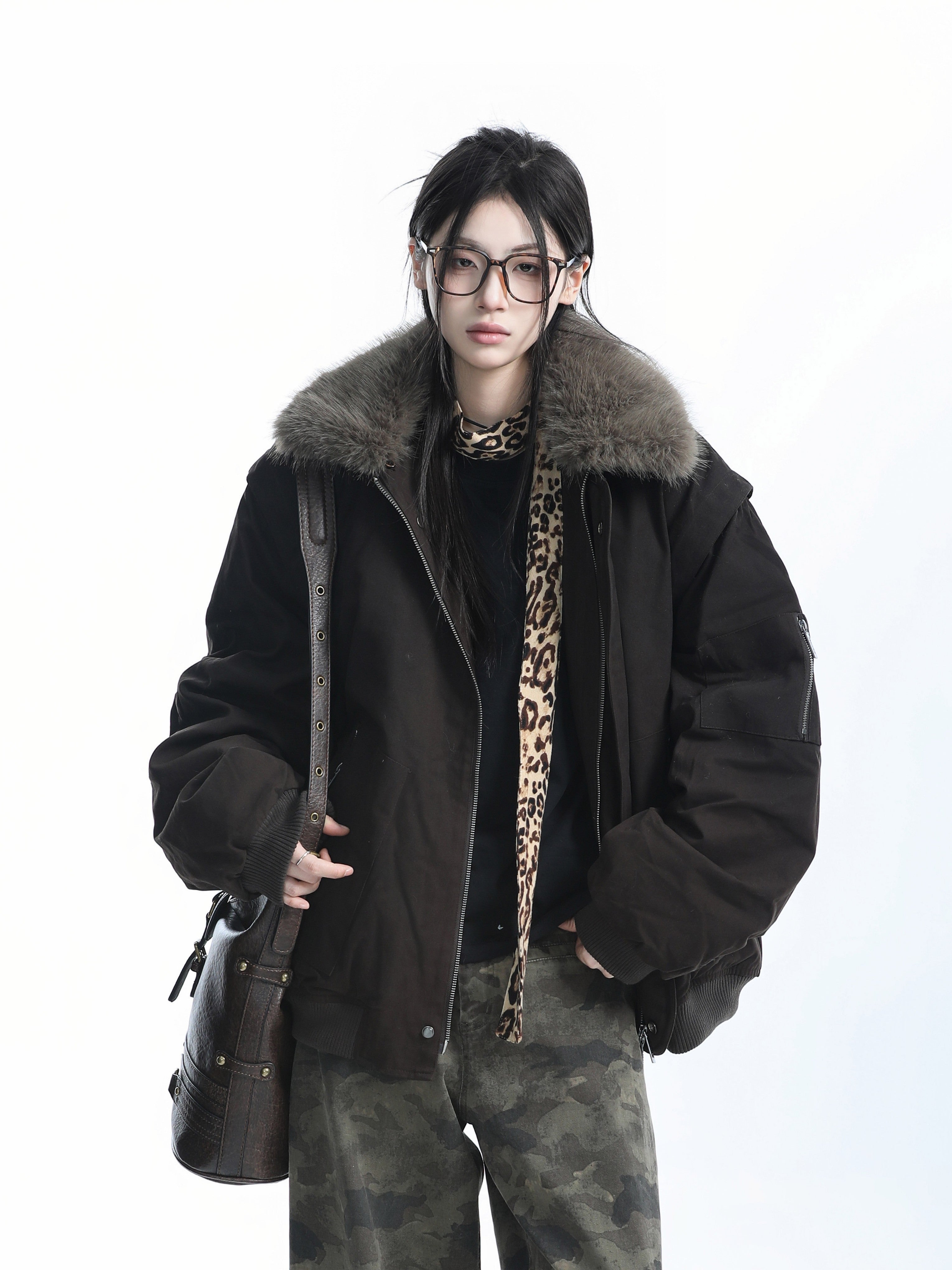 Warm Vintage Down Coat for Women Thick 90 Duck Down Fur Collar Outerwear