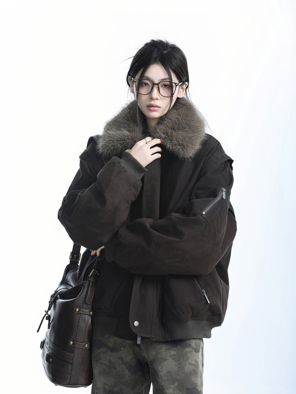 Warm Vintage Down Coat for Women Thick 90 Duck Down Fur Collar Outerwear