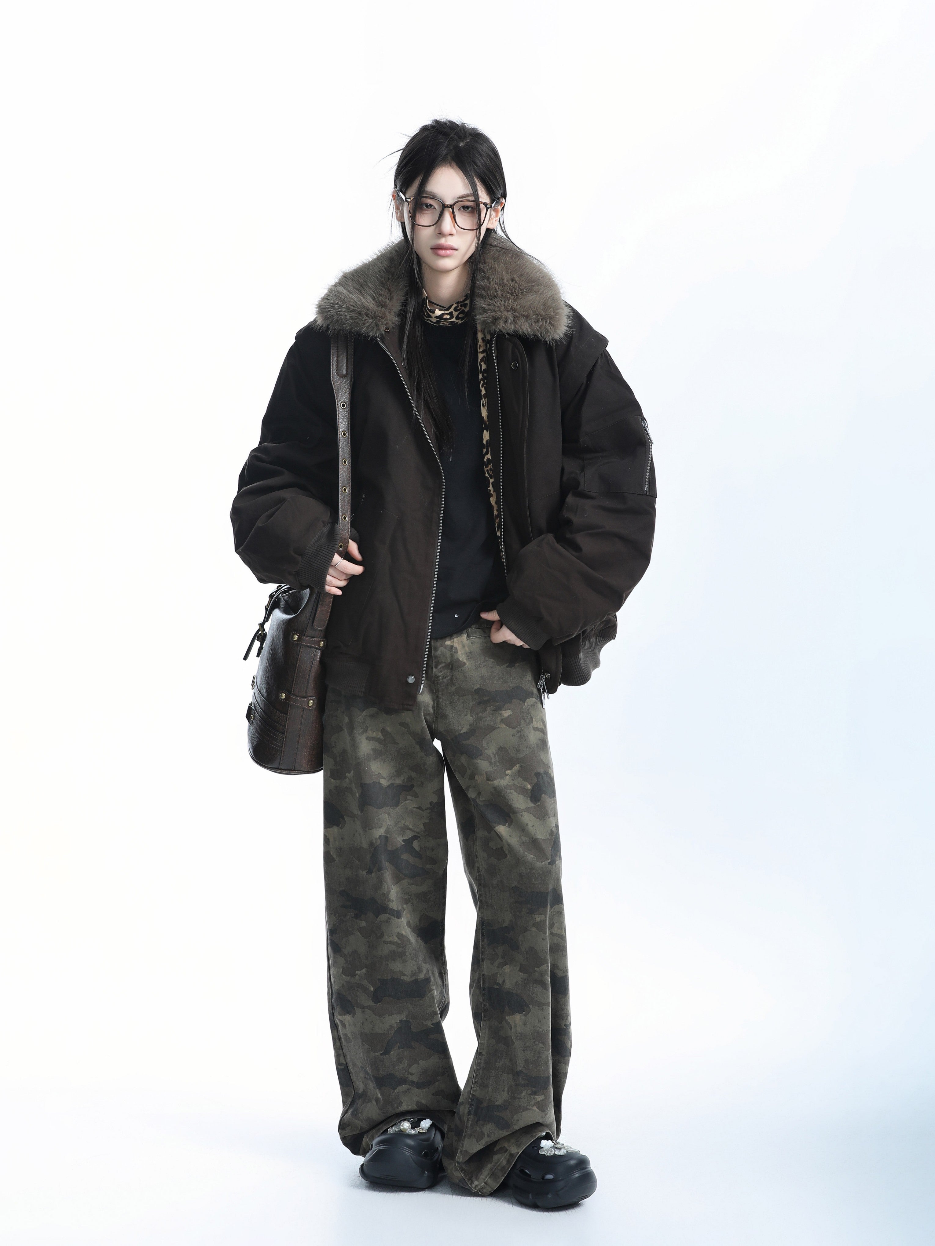 Warm Vintage Down Coat for Women Thick 90 Duck Down Fur Collar Outerwear