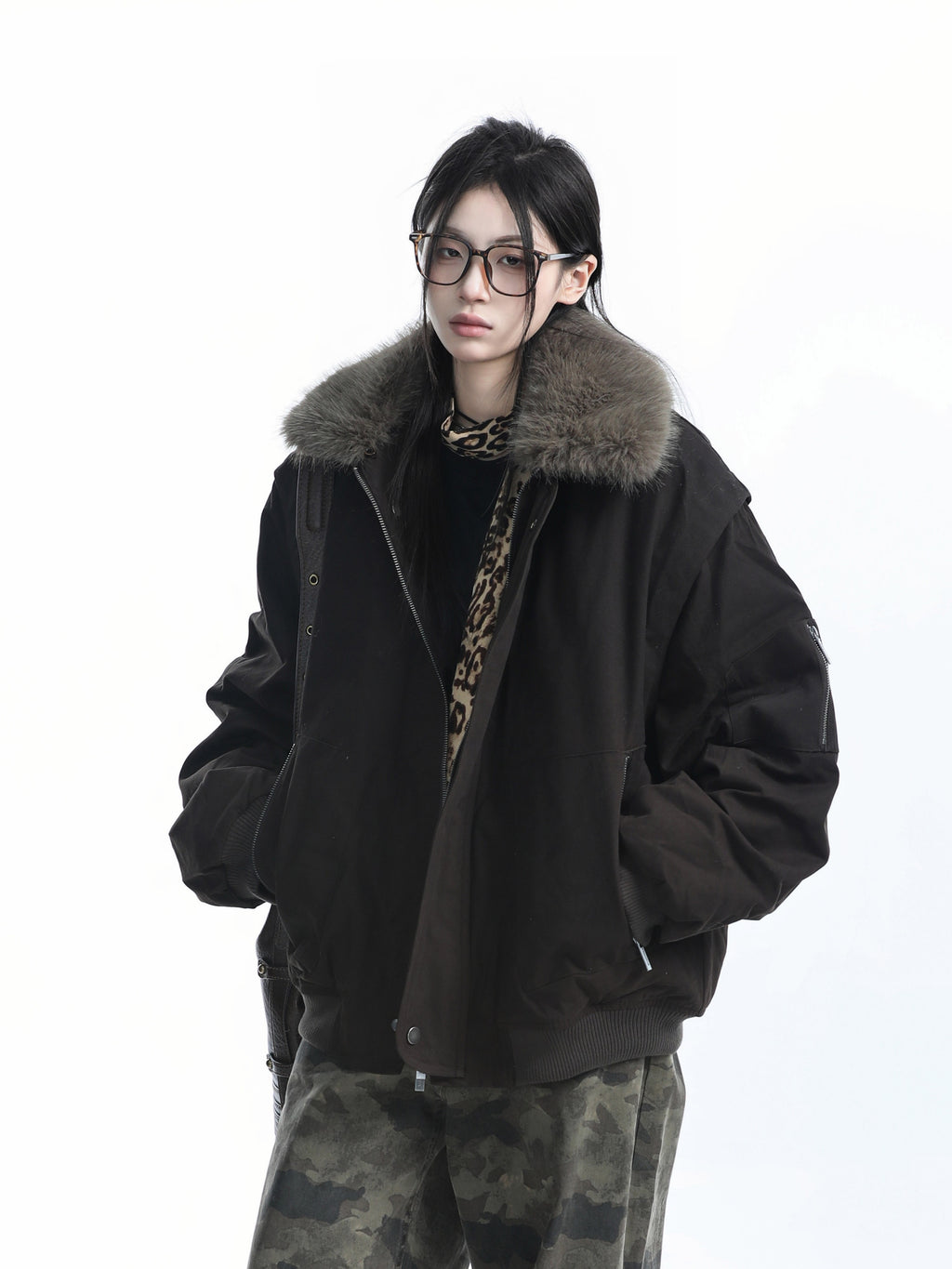 Warm Vintage Down Coat for Women Thick 90 Duck Down Fur Collar Outerwear