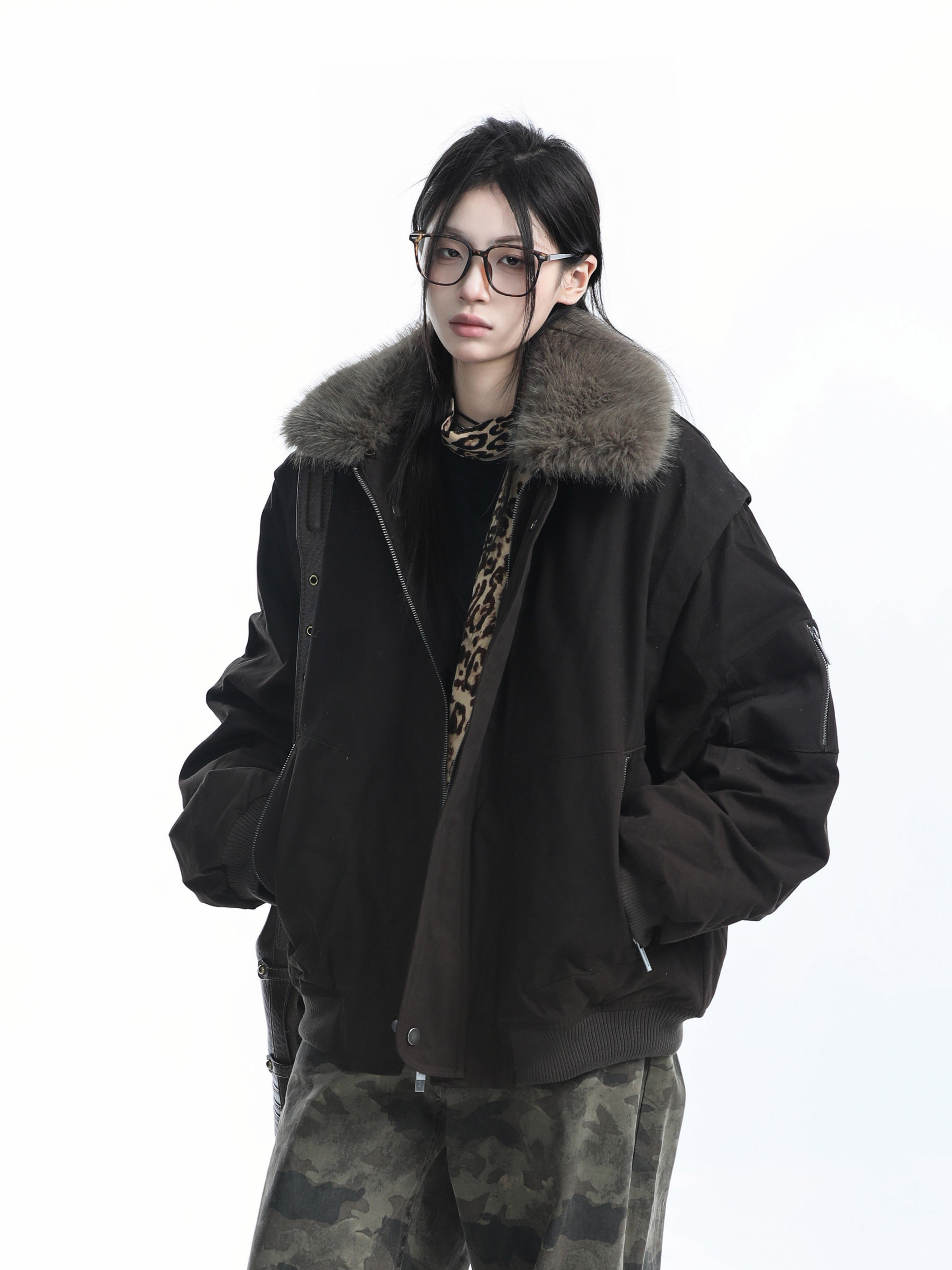 Warm Vintage Down Coat for Women Thick 90 Duck Down Fur Collar Outerwear