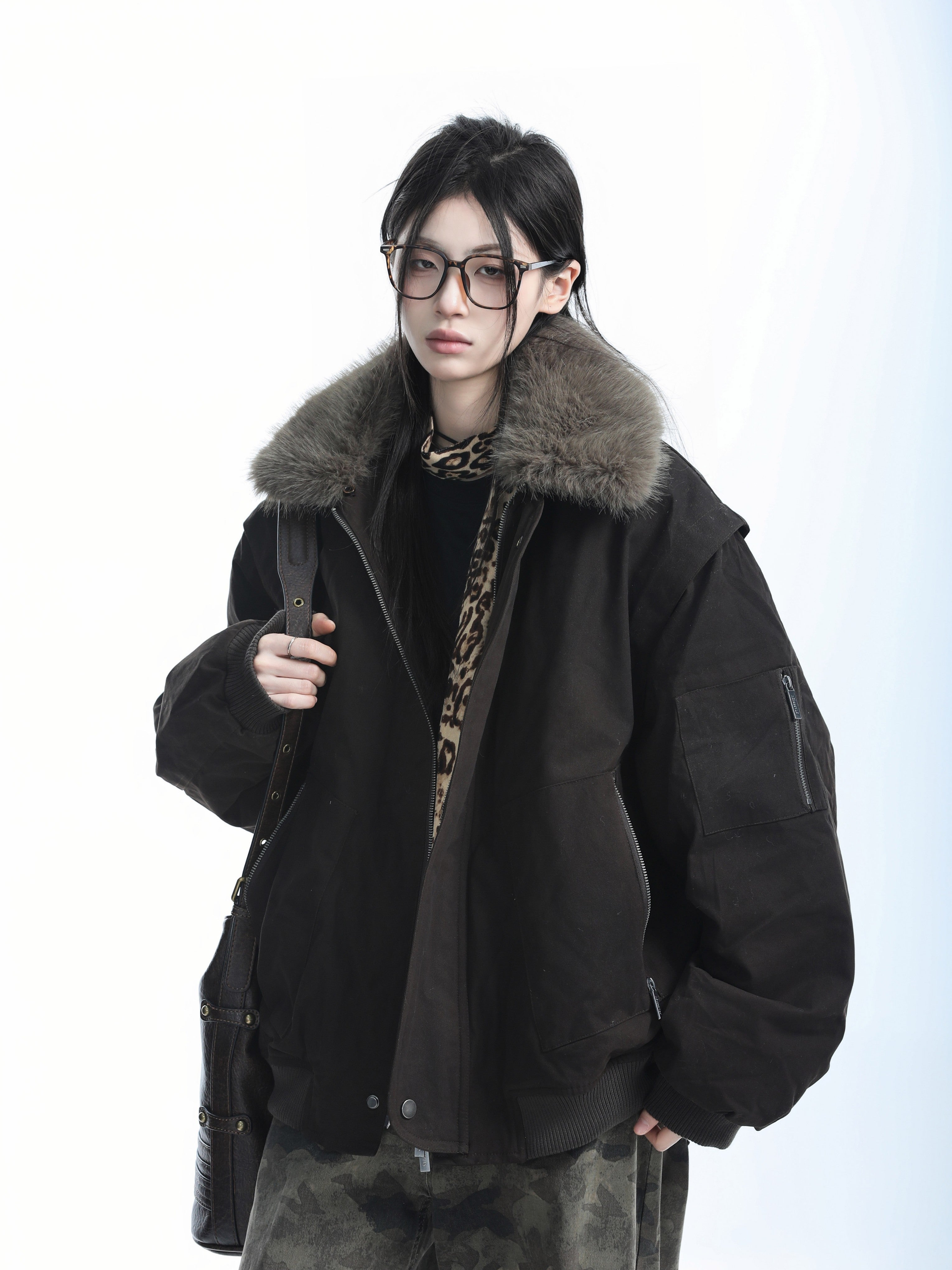 Warm Vintage Down Coat for Women Thick 90 Duck Down Fur Collar Outerwear