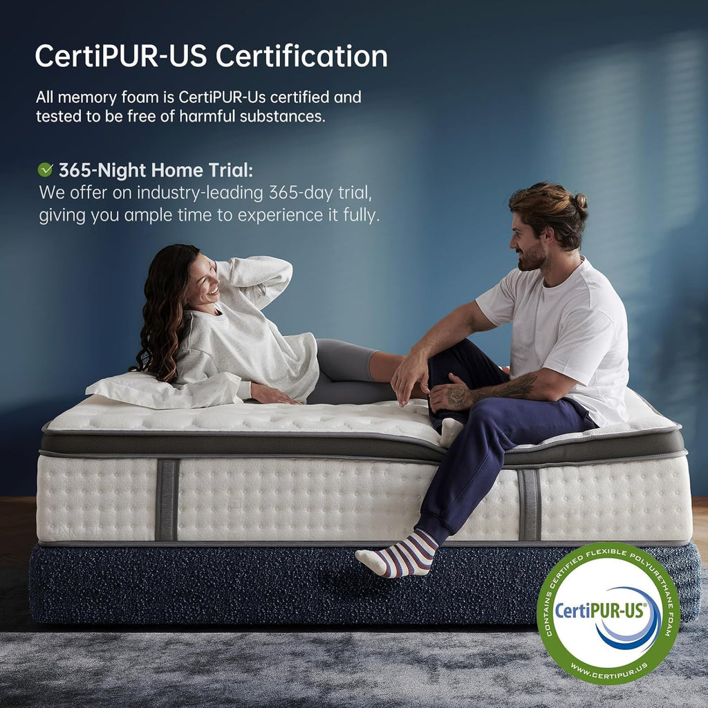 Matelas hybride Queen Size de 12 pouces en mousse à mémoire de forme et gel