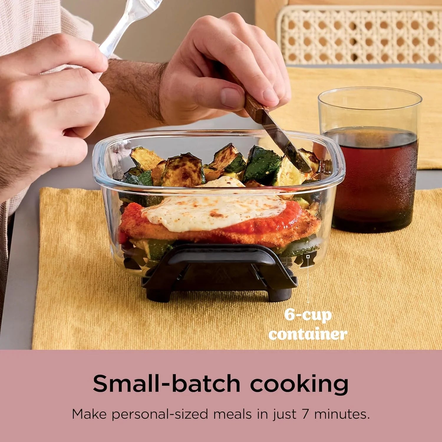 Ninja Crispi Friteuse à air portative en verre 4-en-1