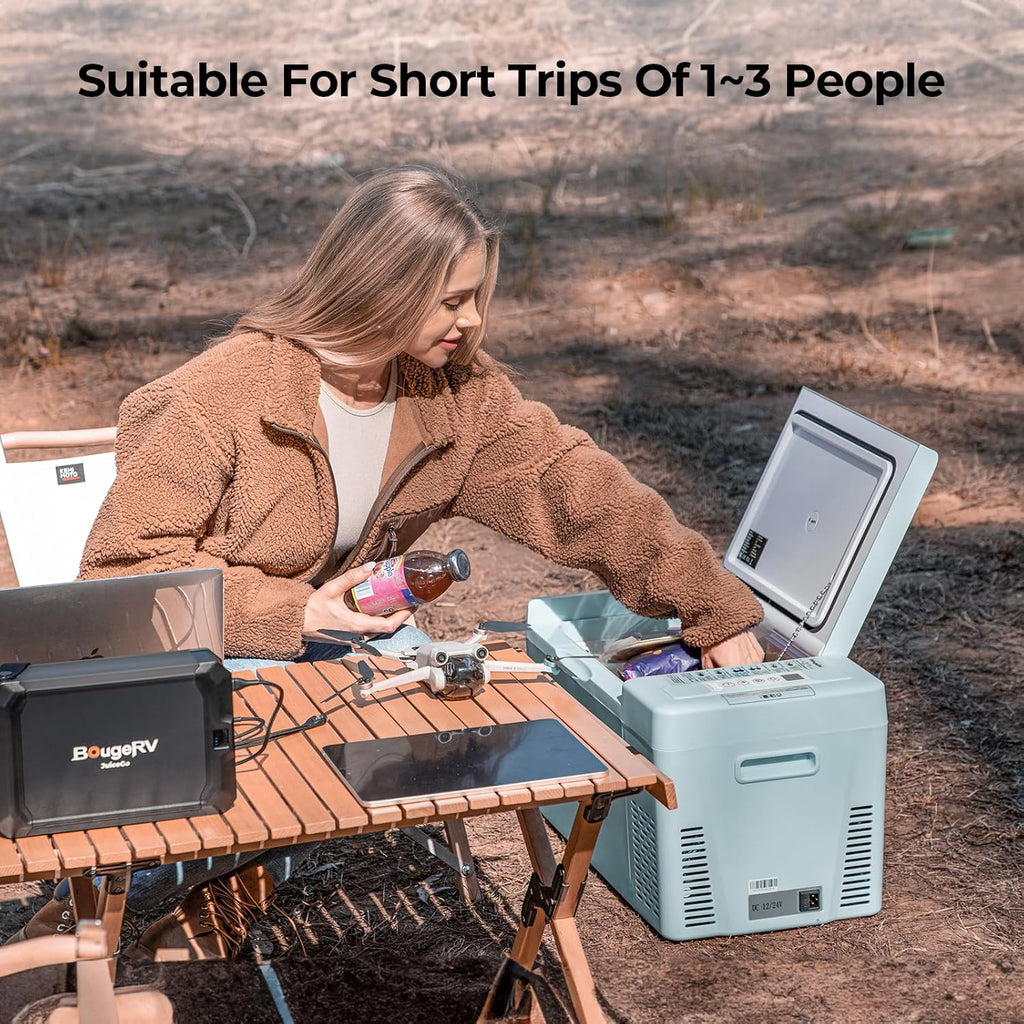 Réfrigérateur BougeRV 12 V pour voiture, congélateur portable de 23 litres, compresseur, 12/24 V CC, 110-240 V CA