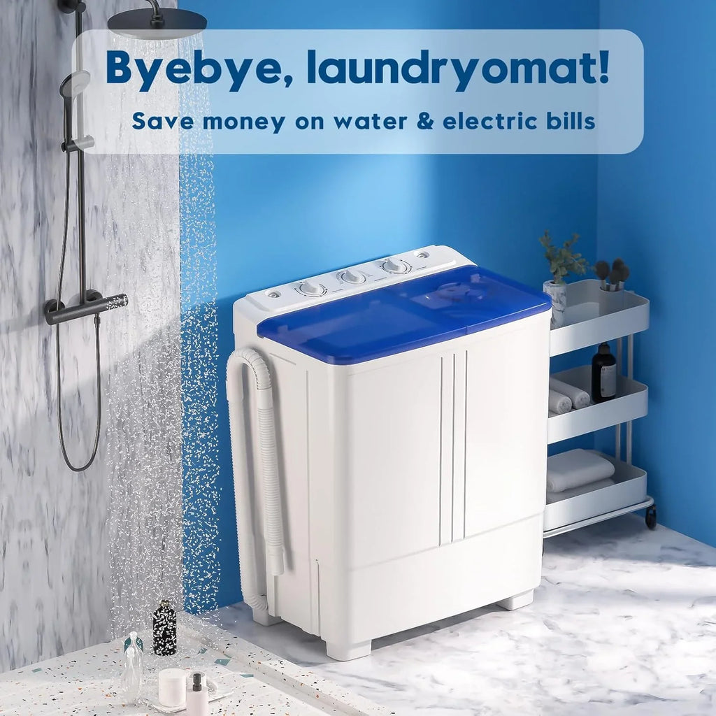 Machine à laver portable Auertech 28 lb Machine à laver à double cuve