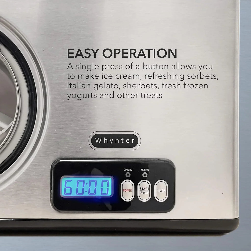 Sorbetière Whynter ICR-300SS 0,5 pinte en acier inoxydable avec compresseur