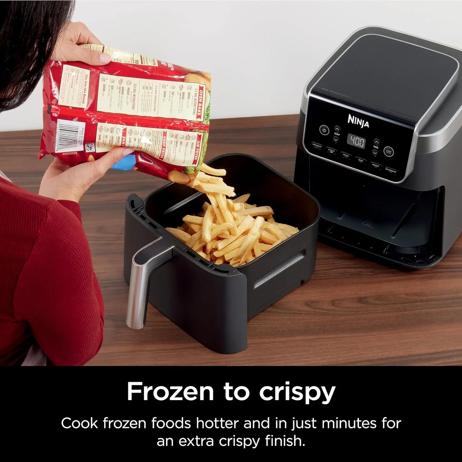 Friteuse à air Ninja Air Fryer Pro 5 pintes 4 en 1 qui fait frire, cuire, réchauffer et déshydrater à l'air