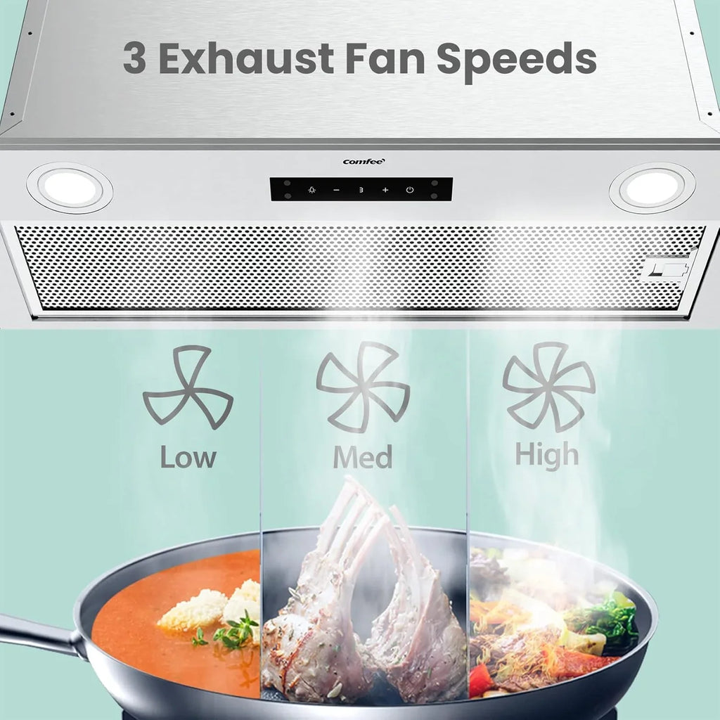 Filtre de cuisine réutilisable en acier inoxydable durable Comfee 30 po pour conduit/sans conduit sous armoire