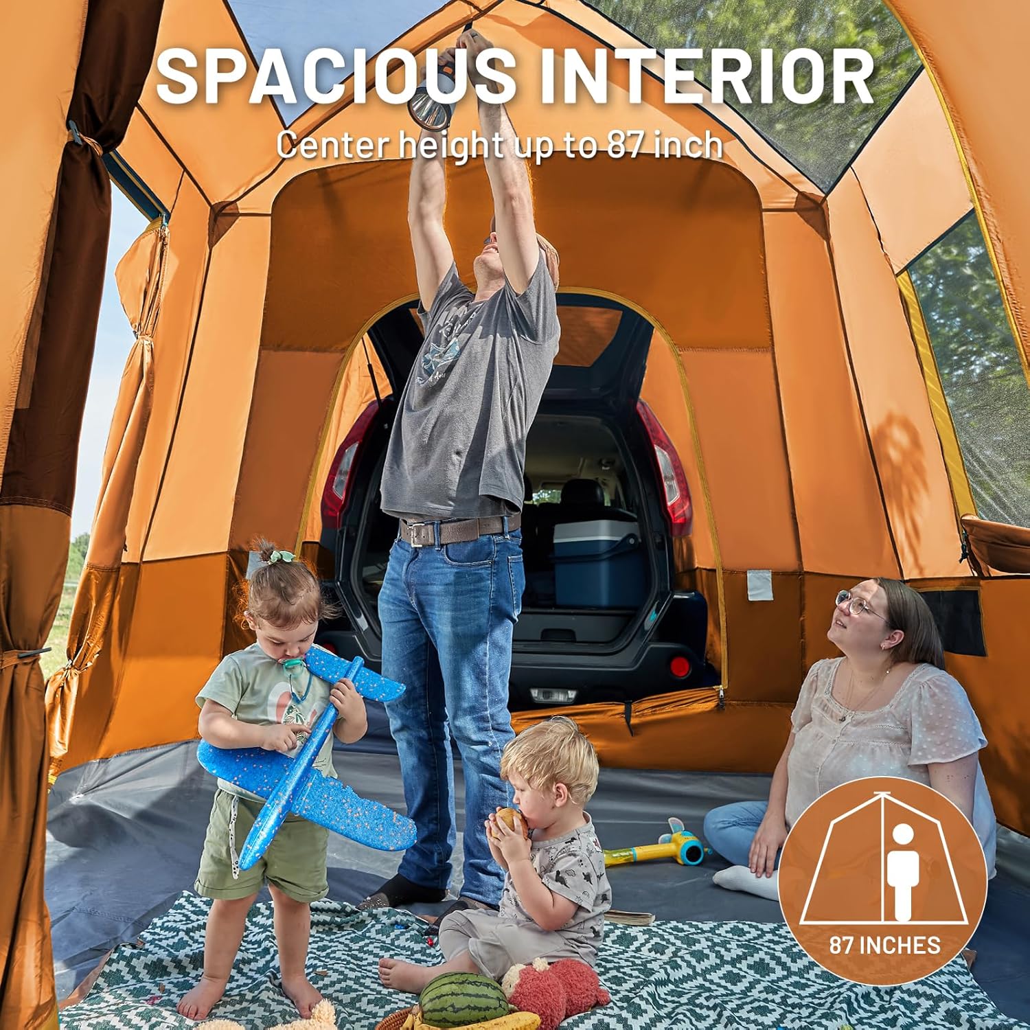 Tente SUV Timber Ridge 5 à 9 personnes avec porche et auvent pour camping familial