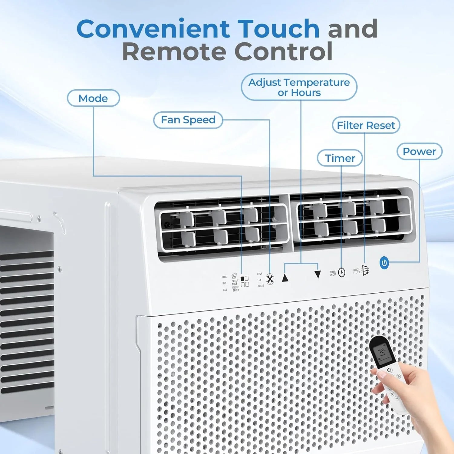 Climatiseur de fenêtre en U NJStar 12 000 BTU ultra-silencieux