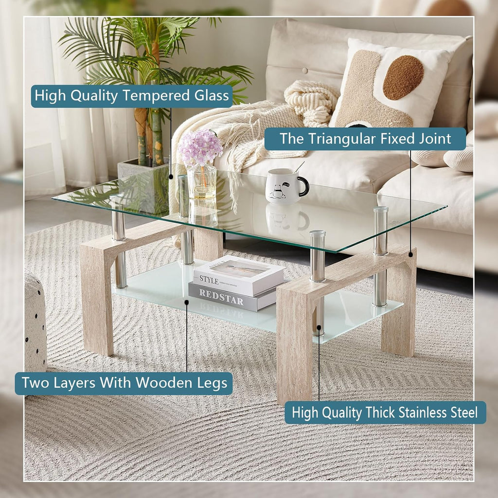 Table basse rectangulaire de salon, table basse d'appoint moderne