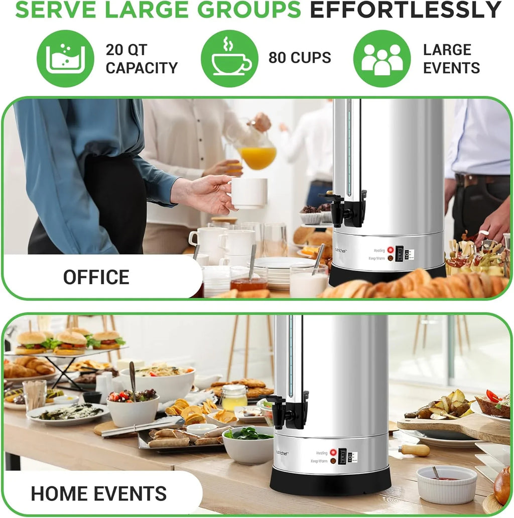 Chauffe-eau et distributeur d'eau chaude NutriChef, distributeur de boissons électrique 8 L