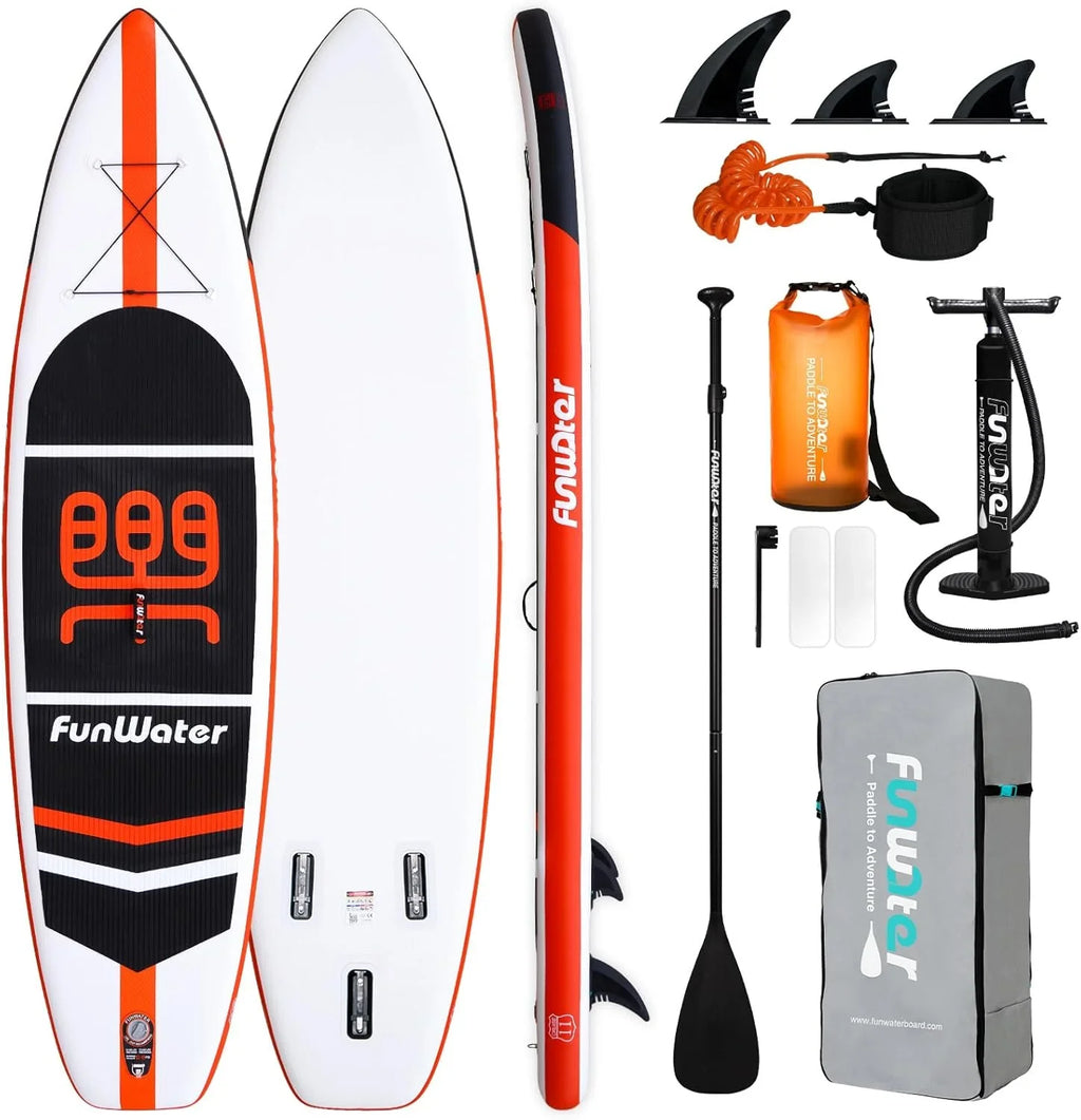 FunWater Stand Up Paddle Board Planche de paddle gonflable ultralégère avec accessoires SUP