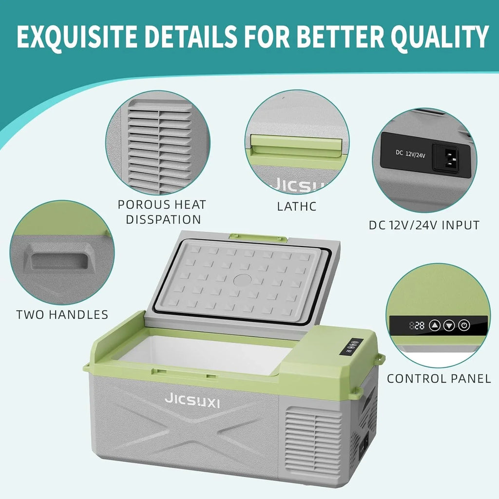 Réfrigérateur de voiture 12 V, glacière électrique portable à compresseur de 17 litres