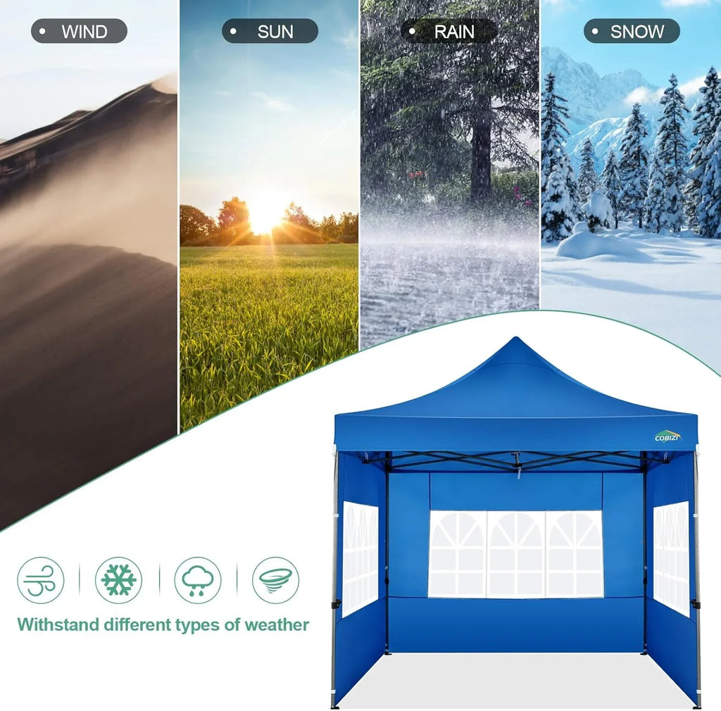 Tente pop-up robuste COBIZI 10x20 avec 6 parois latérales, facile à installer