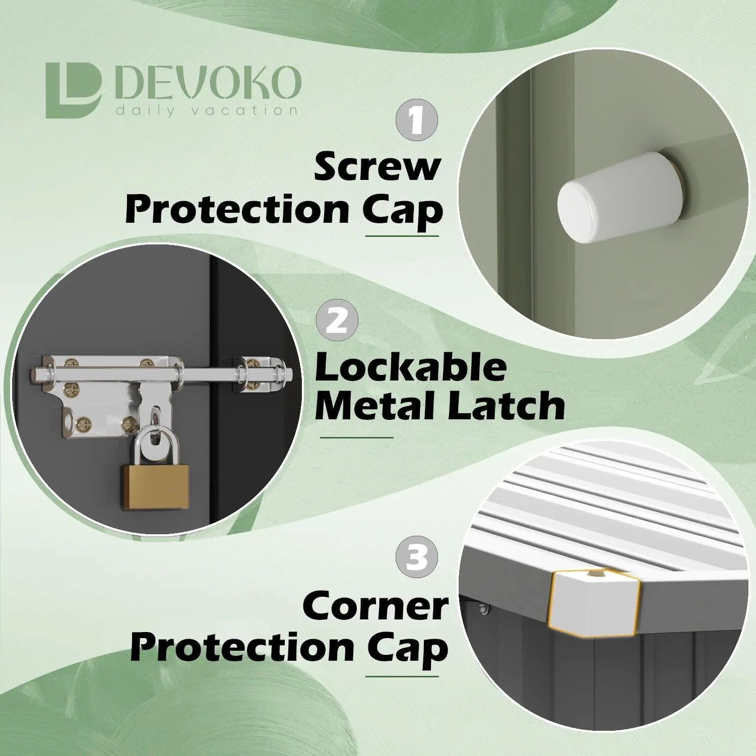 Abri de jardin extérieur Devoko 5 x 3 pi verrouillable en métal