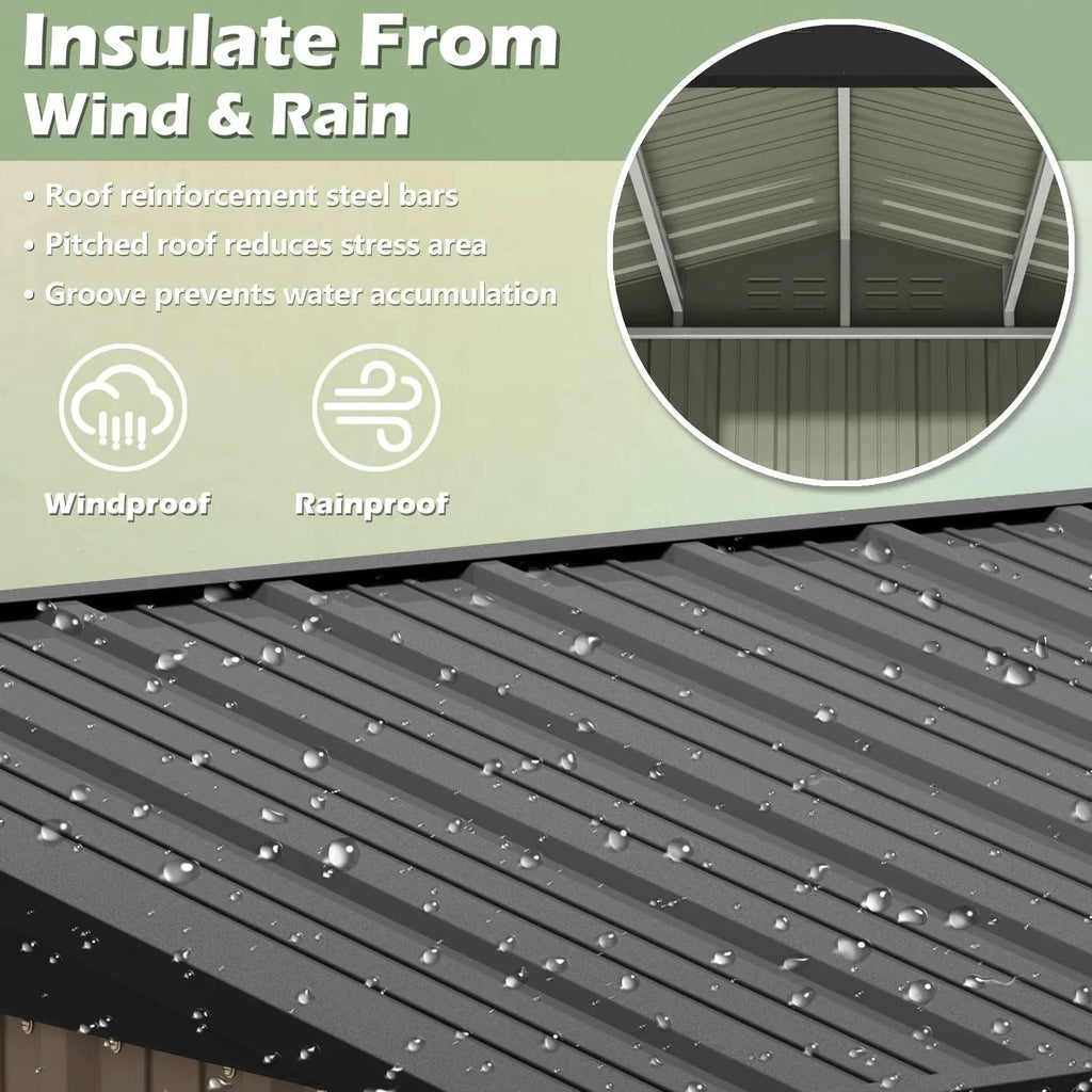 Abri de jardin extérieur Devoko 5 x 3 pi verrouillable en métal