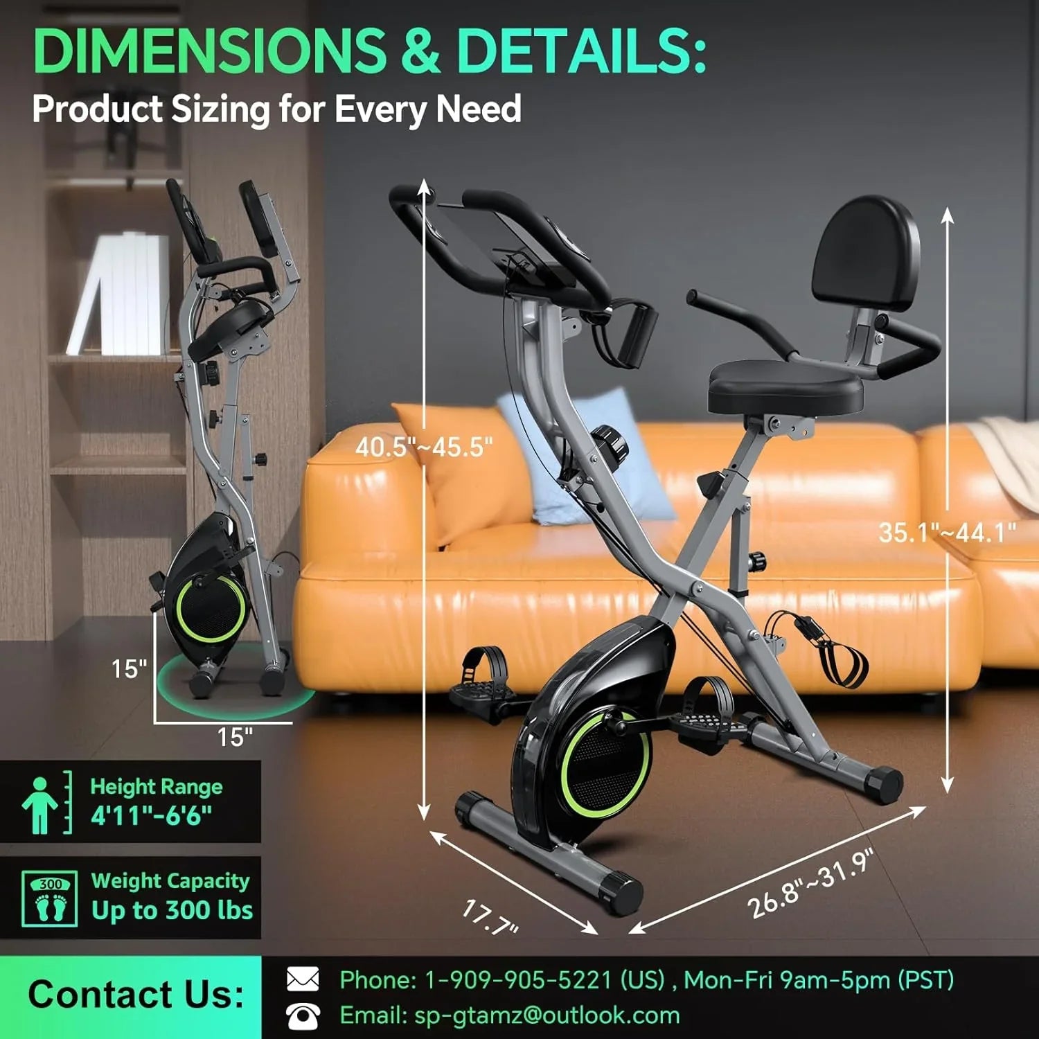 Vélo d'appartement pliable 5 en 1 pour usage domestique, vélo d'appartement d'intérieur
